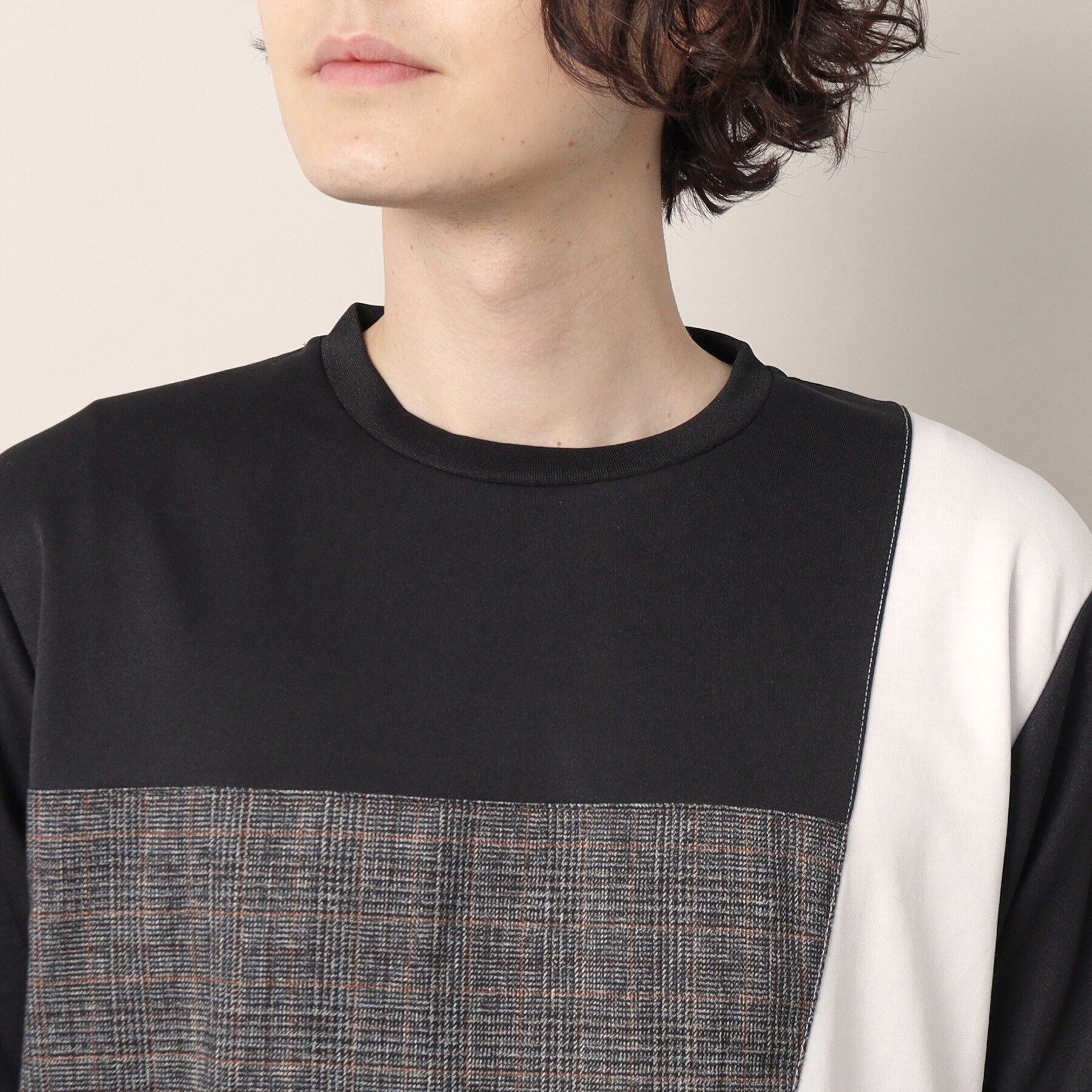 Dessin「ツイード切替ブロックTシャツ」|Tシャツ・カットソー|