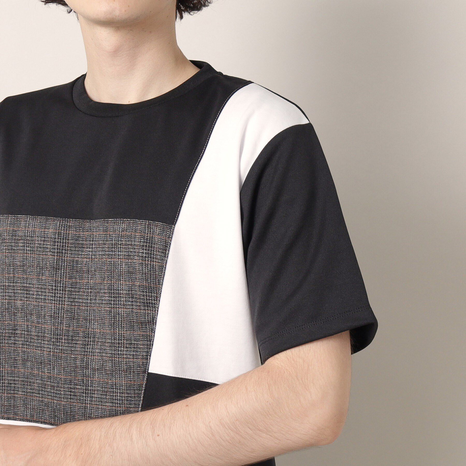 Dessin「ツイード切替ブロックTシャツ」|Tシャツ・カットソー|
