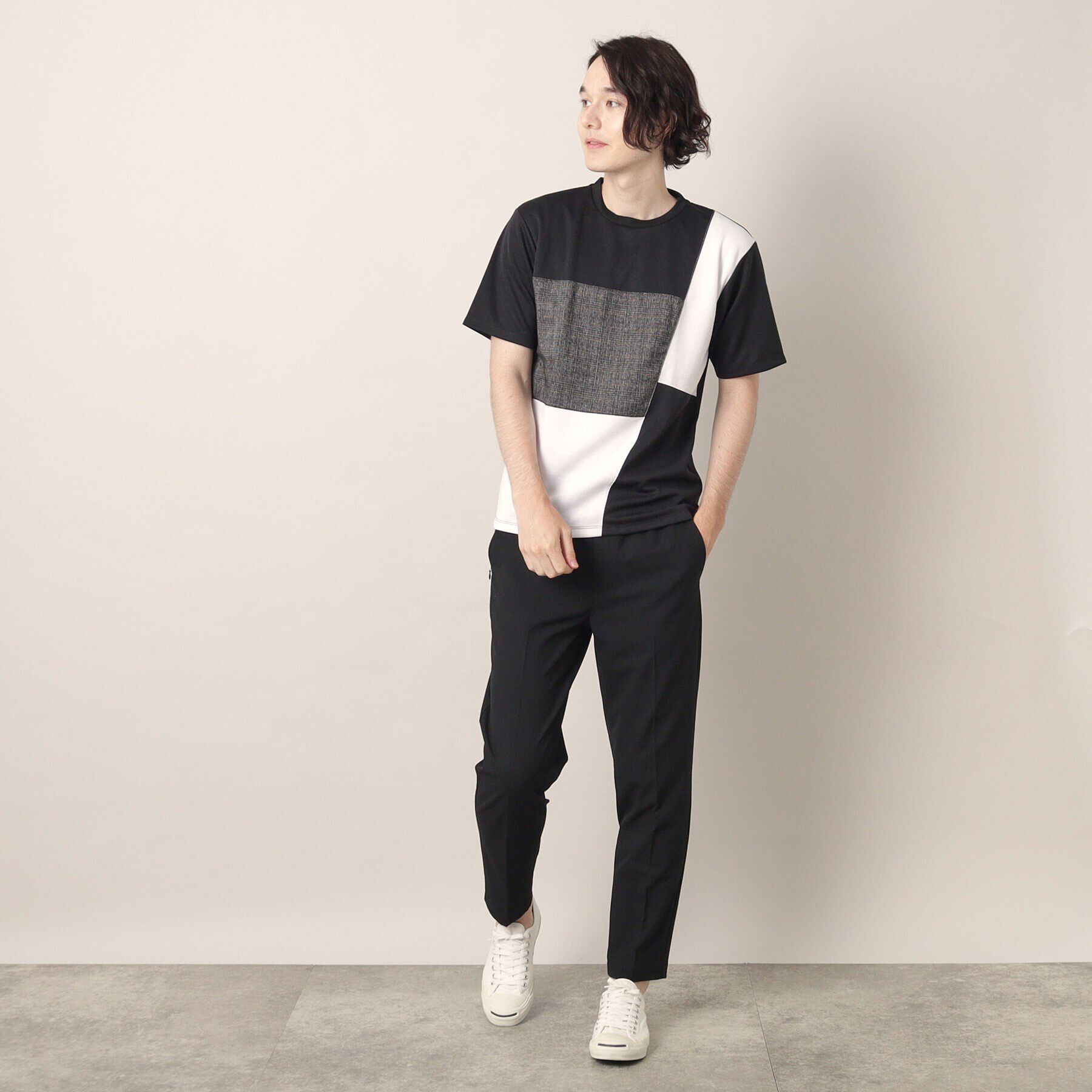 Dessin「ツイード切替ブロックTシャツ」|Tシャツ・カットソー|