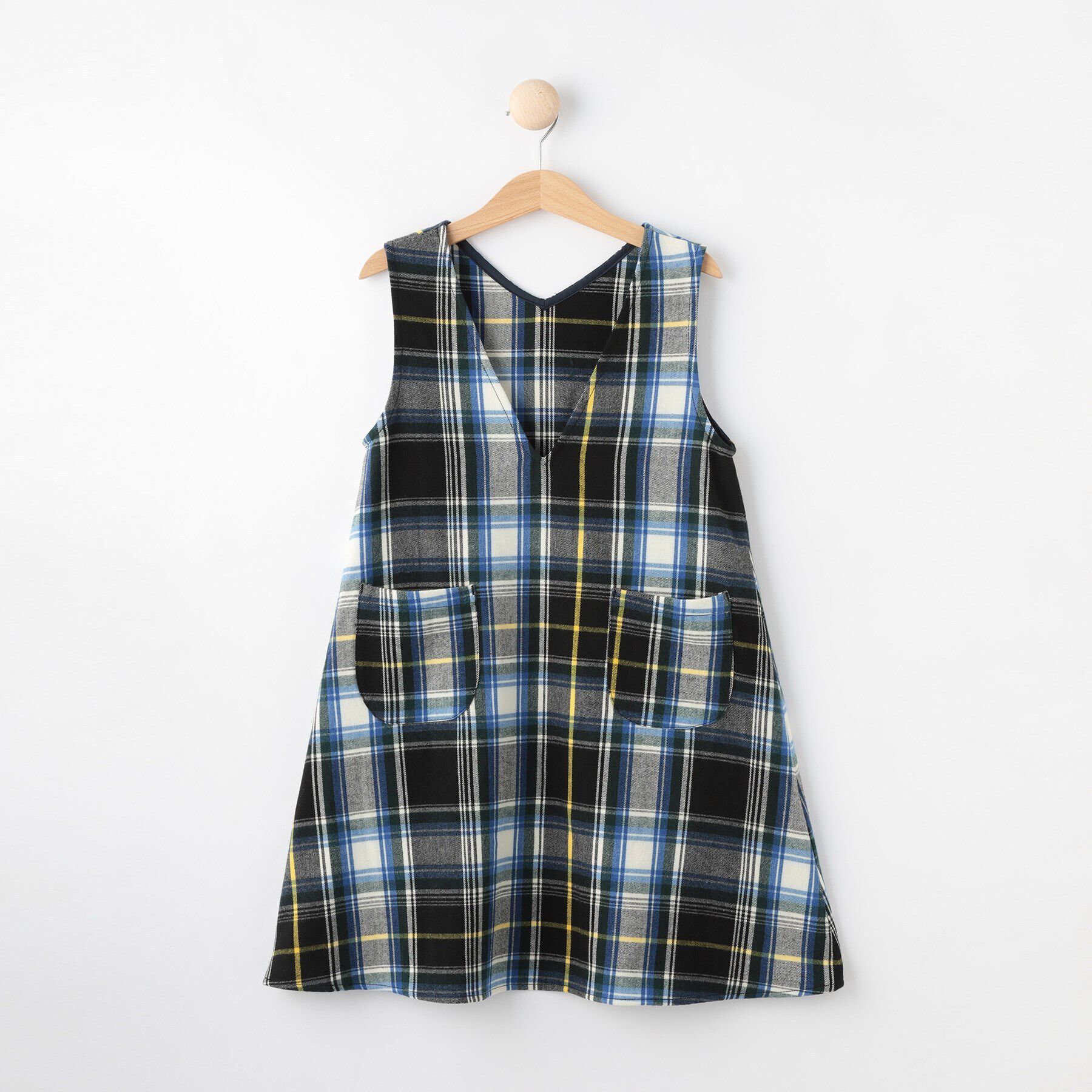 Dessin「【リンクコーデ】チェック柄起毛ジャンパースカート」|ワンピース|ブルー(292)
