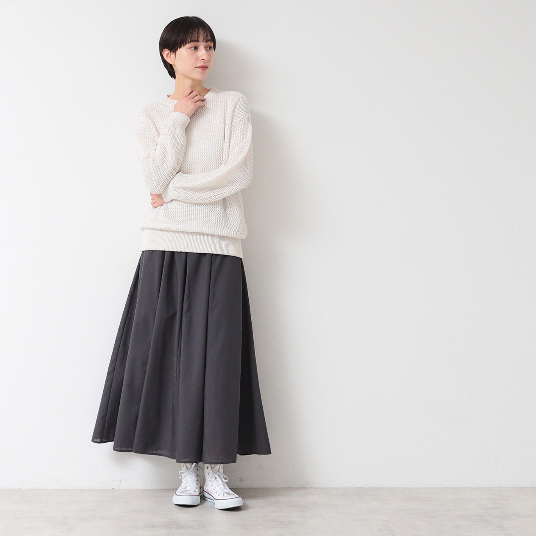 Dessin「【5色展開・ウエストゴム・洗える】エアリーフレアスカート（XS～L）」|スカート|