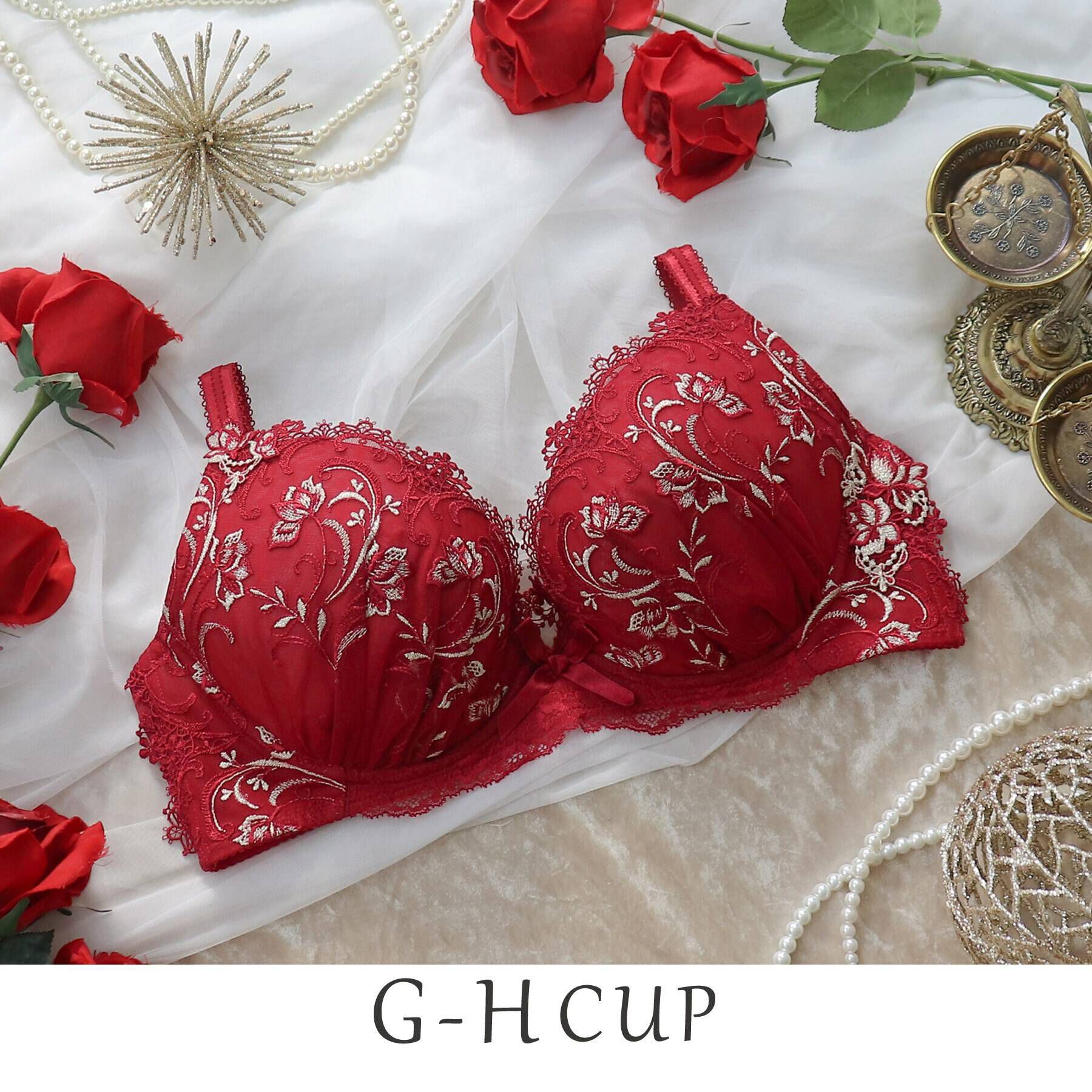 Risa Magli「フラフィー ブラジャー」|インナー|レッド(060)