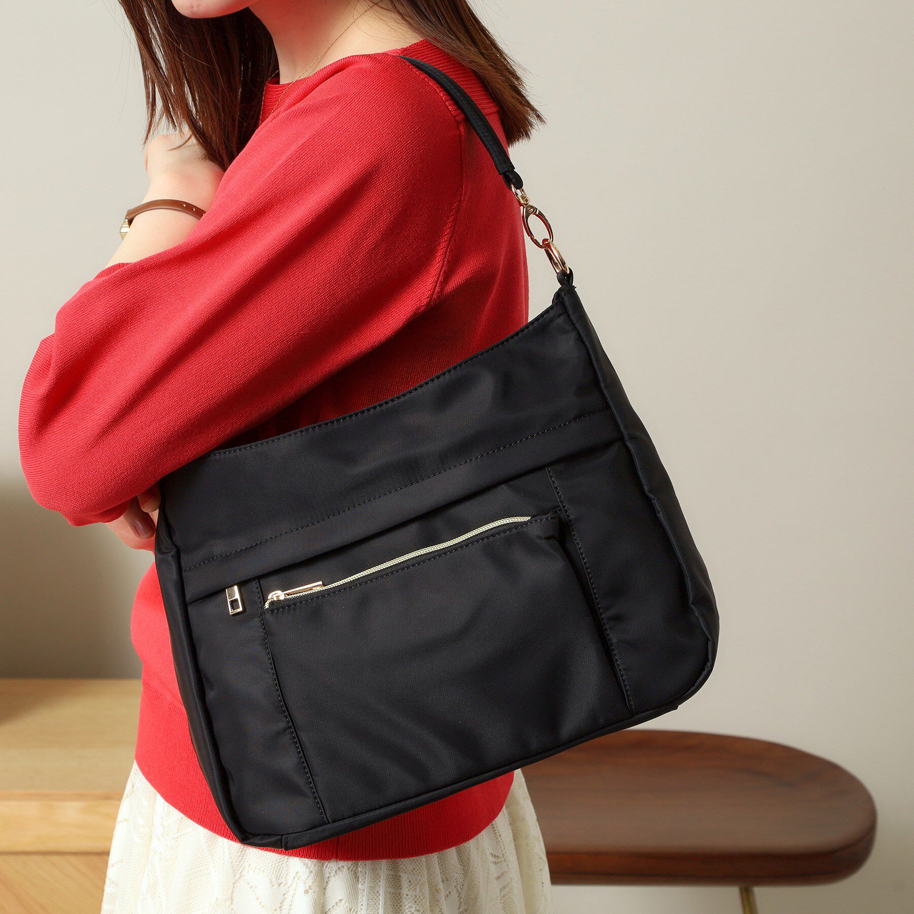 ITS&rsquo;DEMO「【8ポケット】撥水2WAYショルダー」|ショルダー・メッセンジャー|ブラック(019)