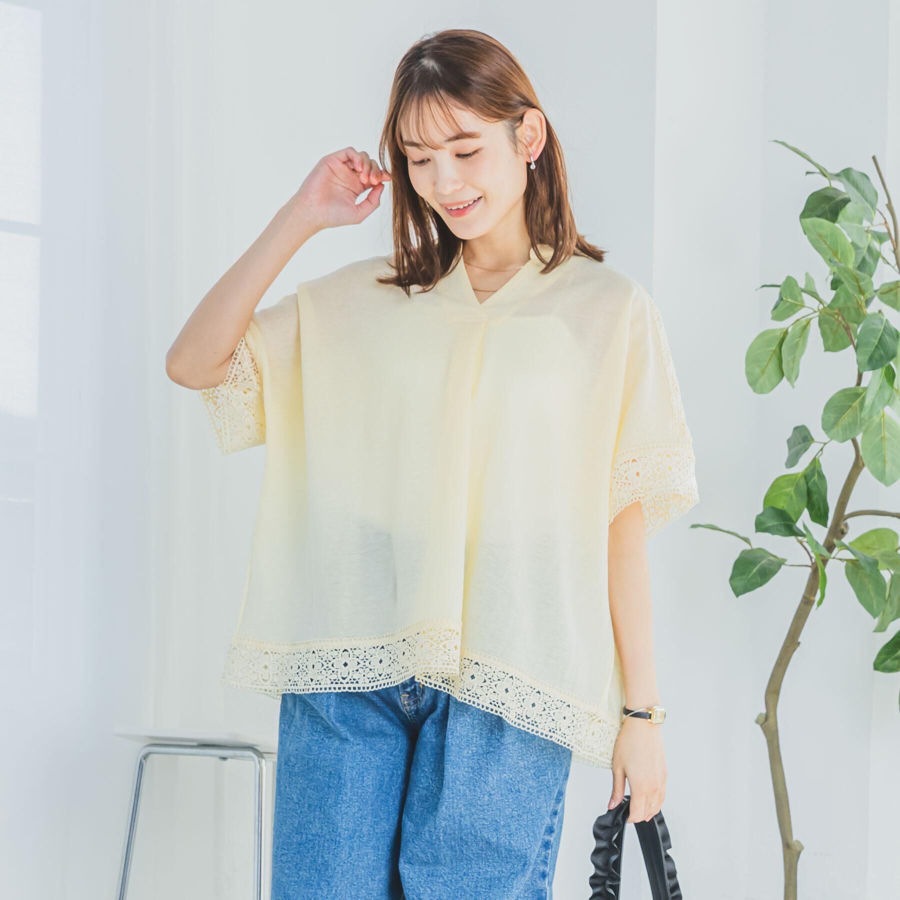 ITS&rsquo;DEMO「【手洗い可】レーススキッパーブラウス」|シャツ・ブラウス|