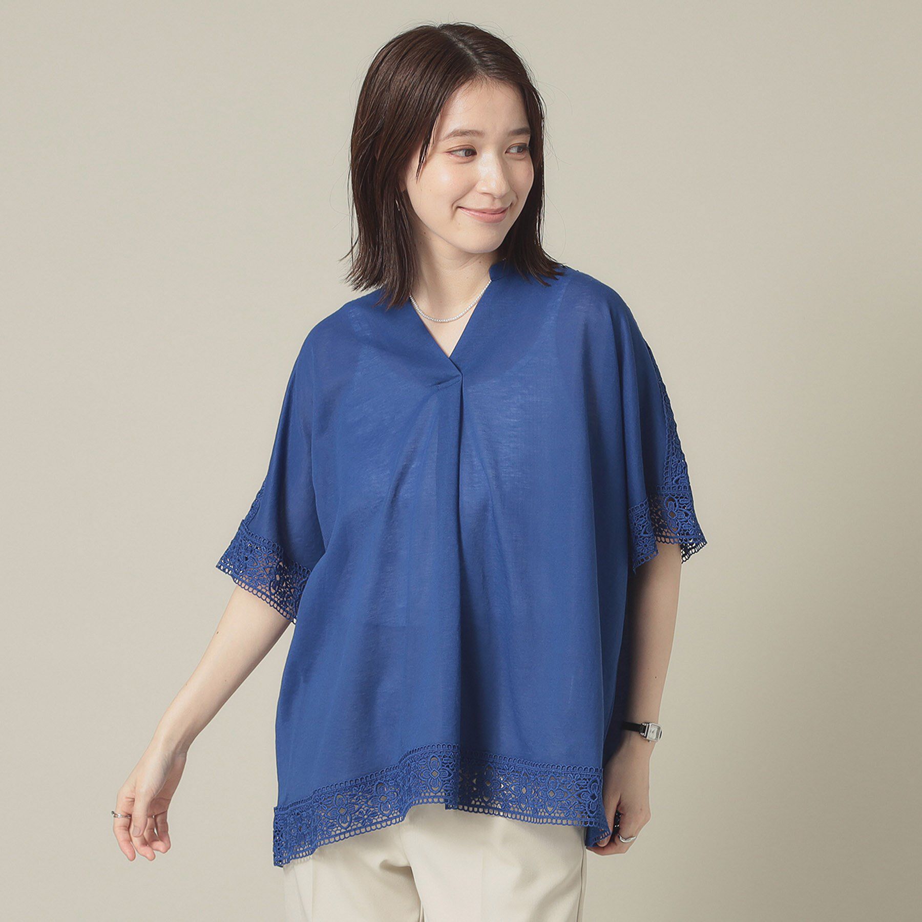 ITS&rsquo;DEMO「【手洗い可】レーススキッパーブラウス」|シャツ・ブラウス|