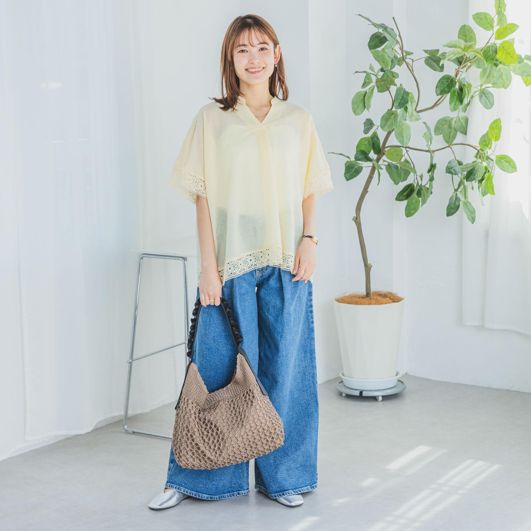 ITS&rsquo;DEMO「【手洗い可】レーススキッパーブラウス」|シャツ・ブラウス|