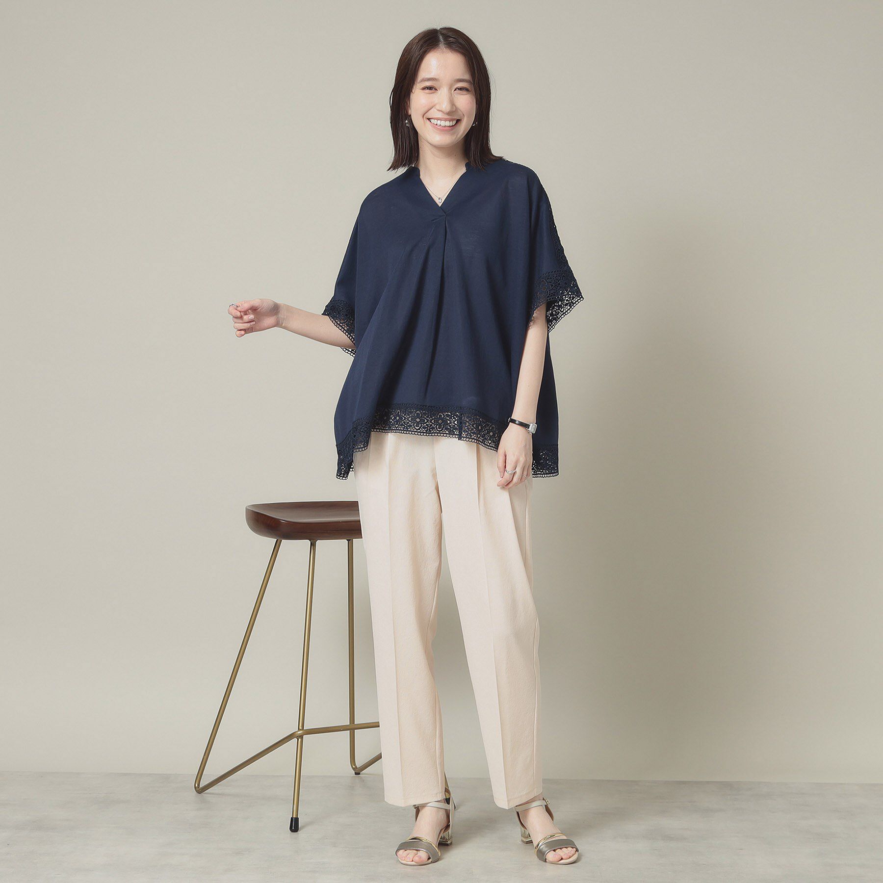 ITS&rsquo;DEMO「【手洗い可】レーススキッパーブラウス」|シャツ・ブラウス|