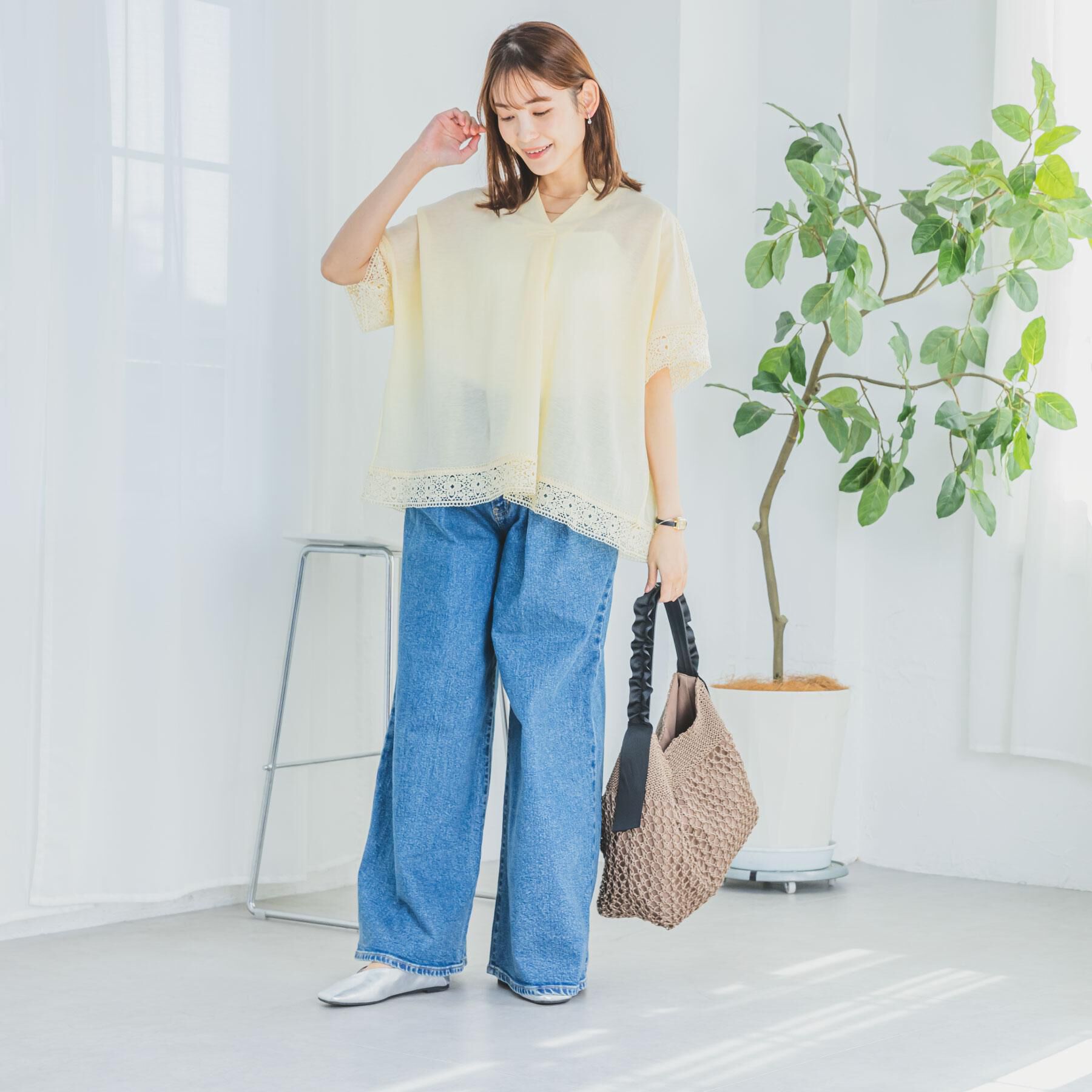 ITS&rsquo;DEMO「【手洗い可】レーススキッパーブラウス」|シャツ・ブラウス|