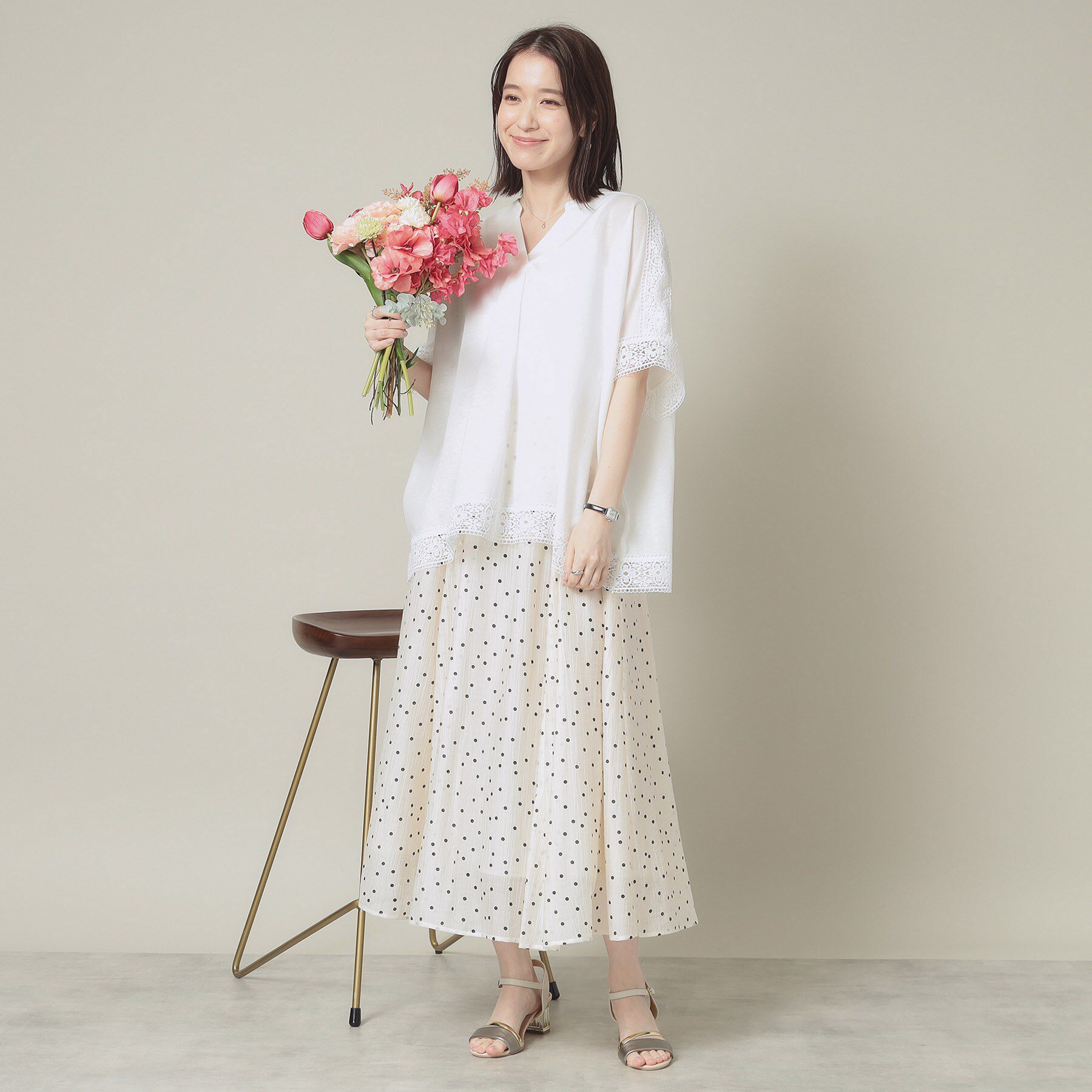 ITS&rsquo;DEMO「【手洗い可】レーススキッパーブラウス」|シャツ・ブラウス|