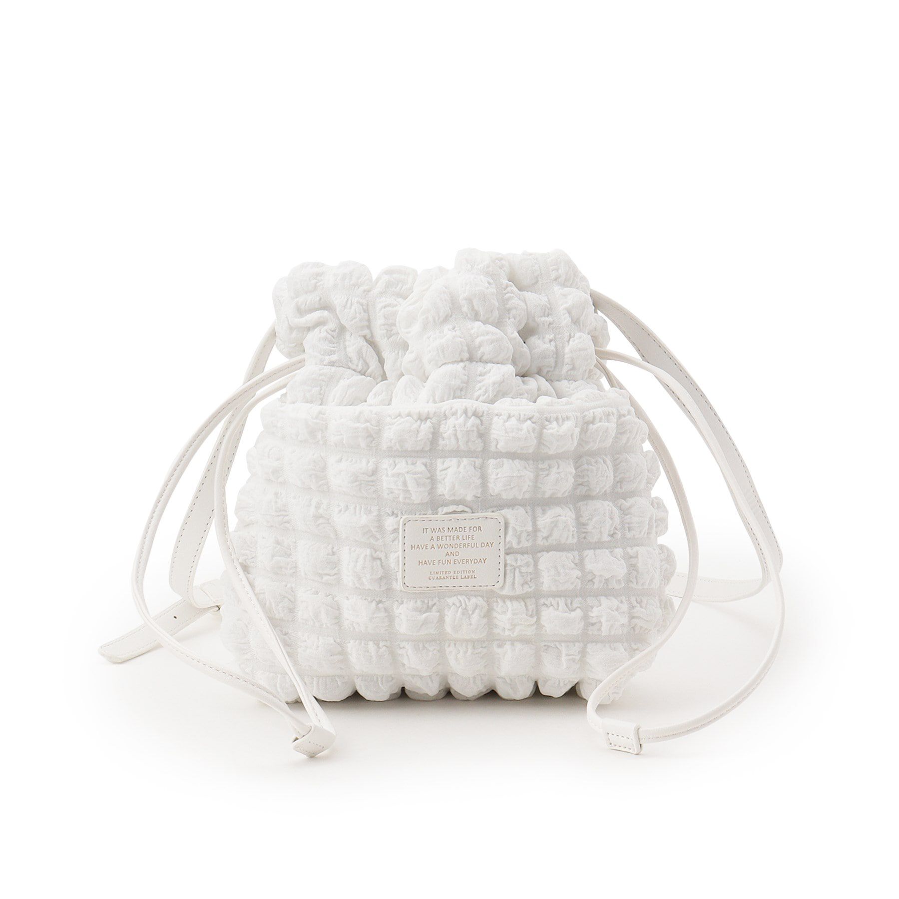 Ober Tashe「ポコポコキルト巾着ショルダー」|ショルダー・メッセンジャー|ﾎﾜｲﾄ(001)