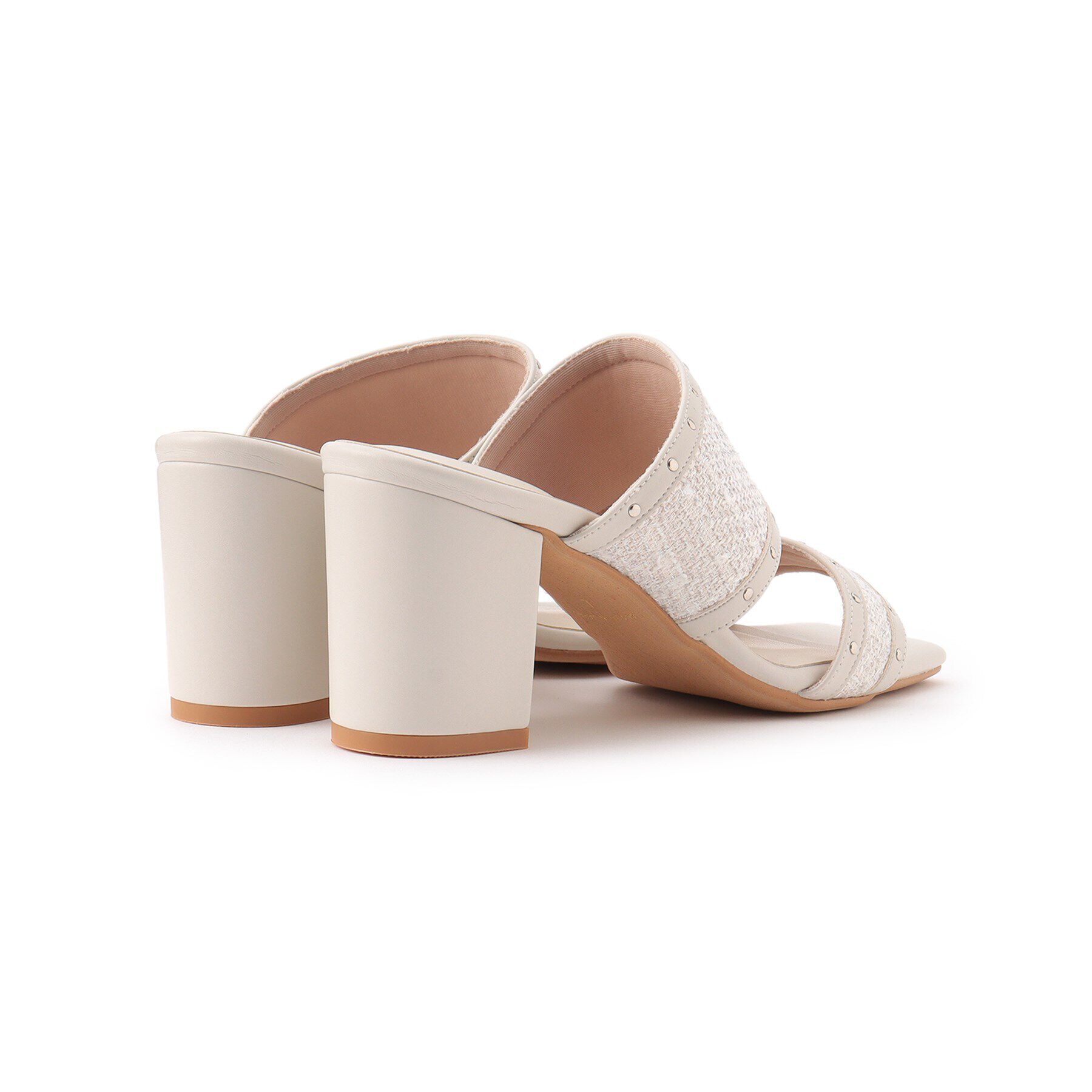 ESPERANZA「ツイードカシメスタッズミュールサンダル」|サンダル|