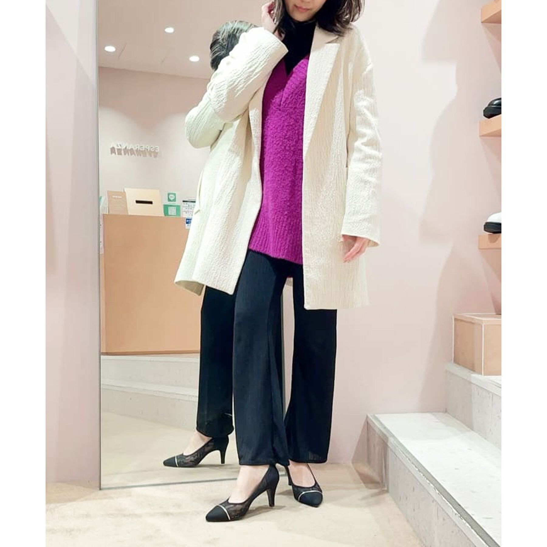 ESPERANZA「切替チュールレースパンプス」|パンプス|