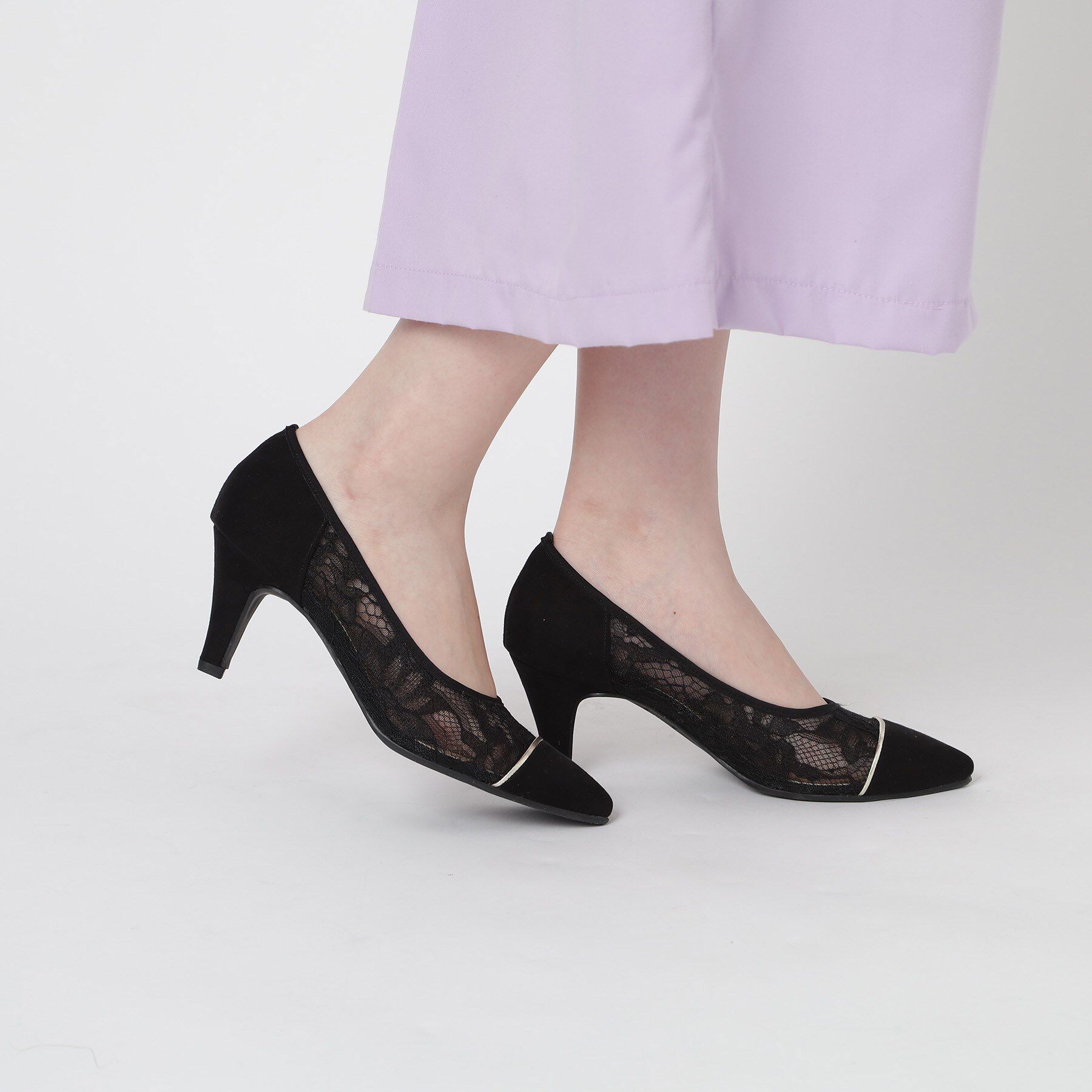 ESPERANZA「切替チュールレースパンプス」|パンプス|