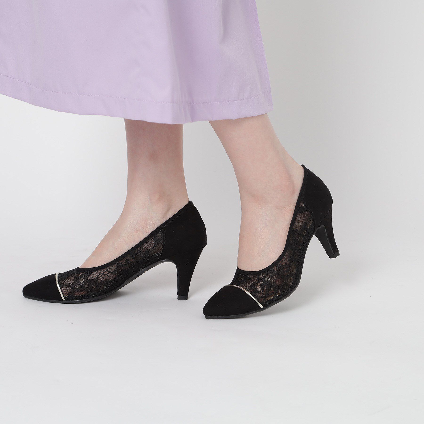 ESPERANZA「切替チュールレースパンプス」|パンプス|