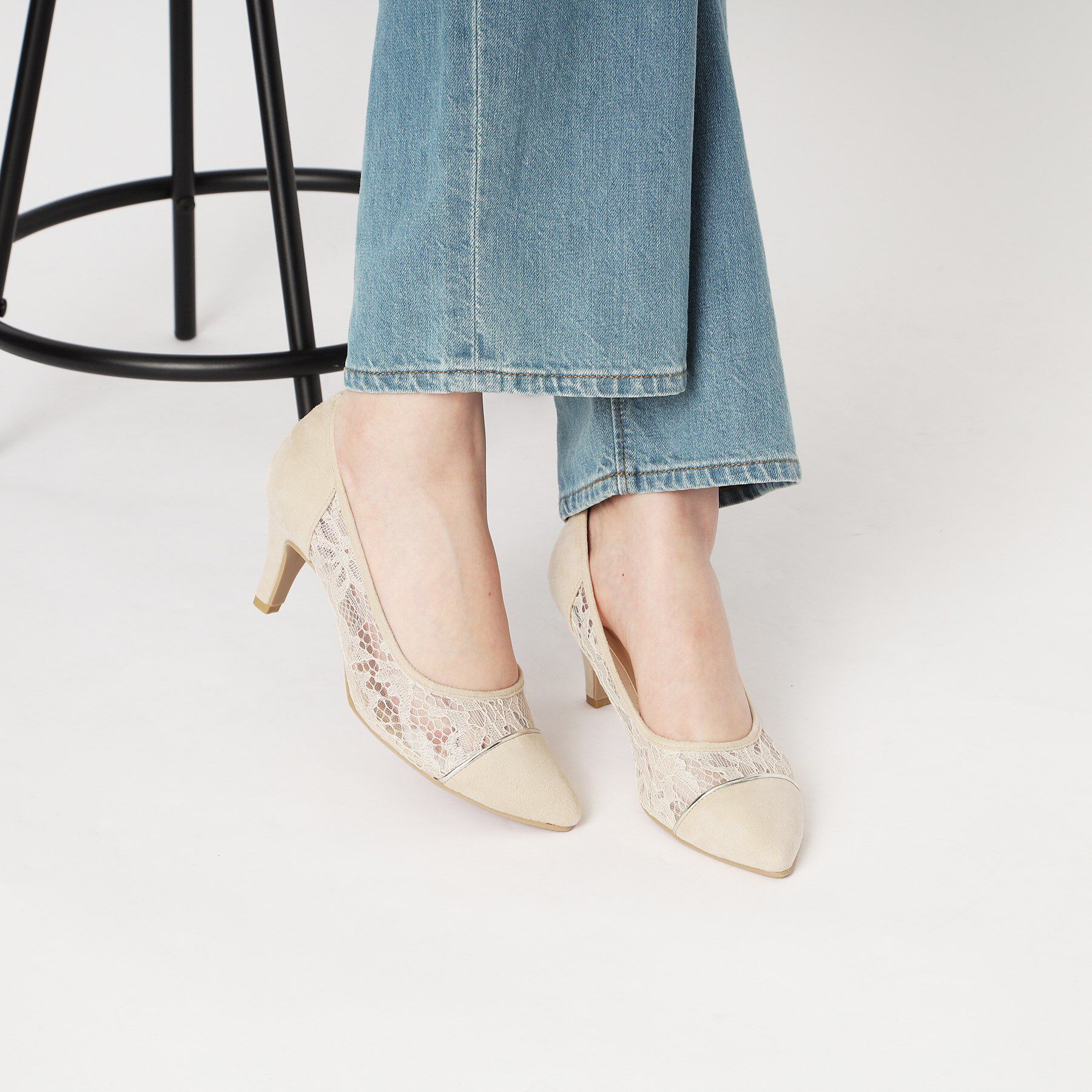 ESPERANZA「切替チュールレースパンプス」|パンプス|