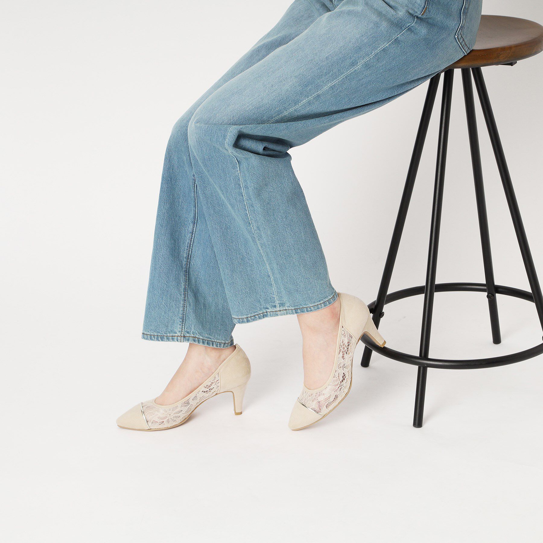 ESPERANZA「切替チュールレースパンプス」|パンプス|