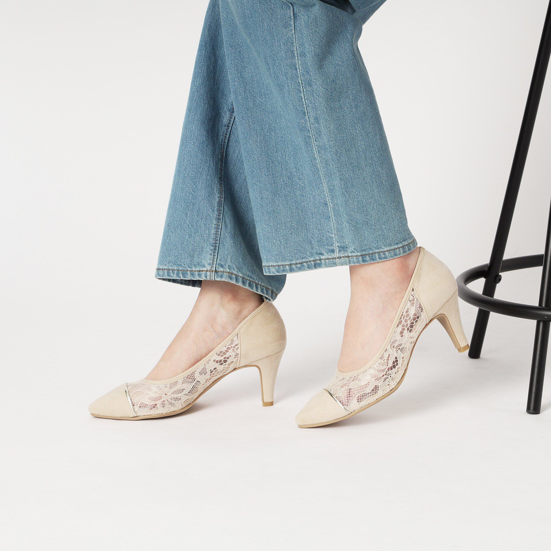 ESPERANZA「切替チュールレースパンプス」|パンプス|