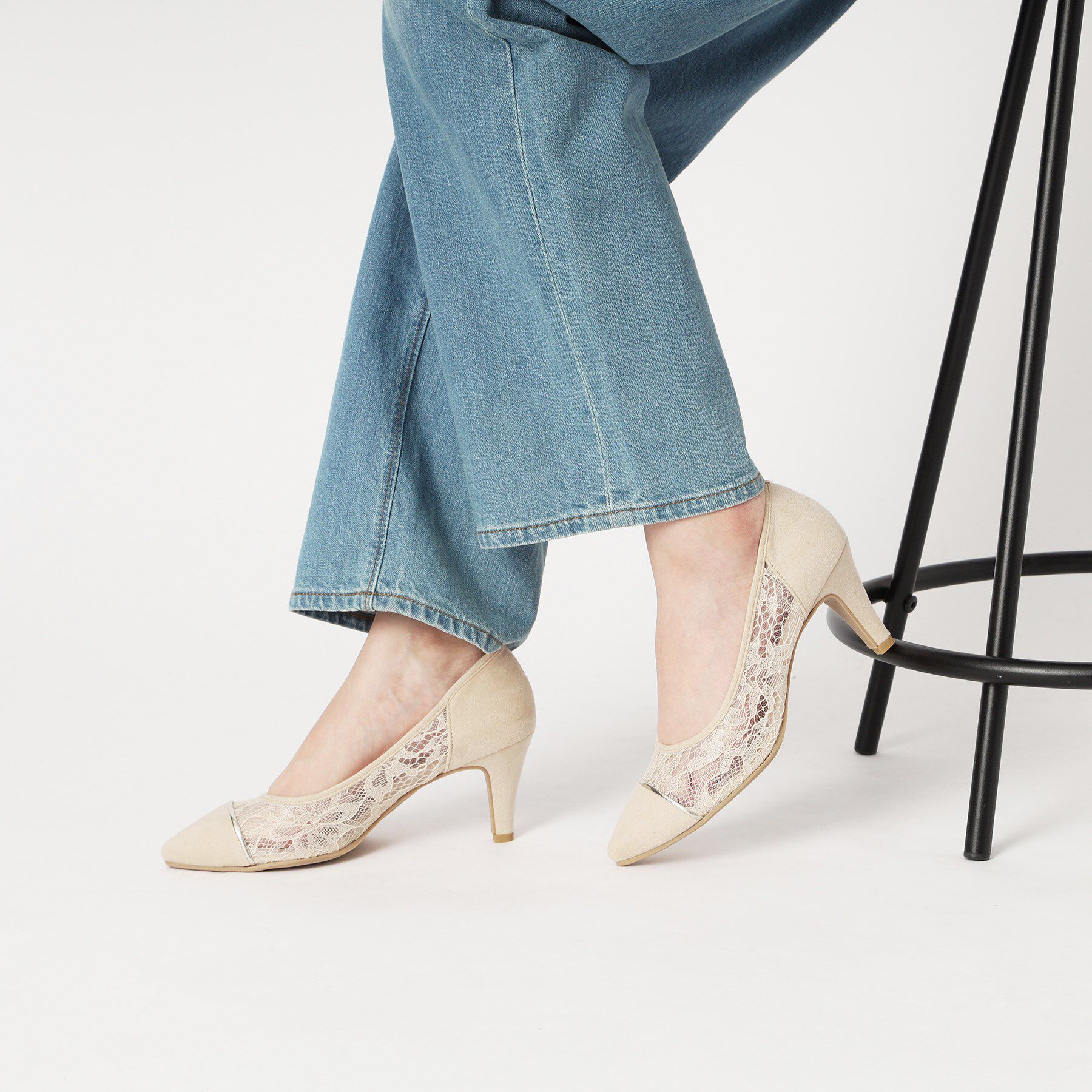 ESPERANZA「切替チュールレースパンプス」|パンプス|