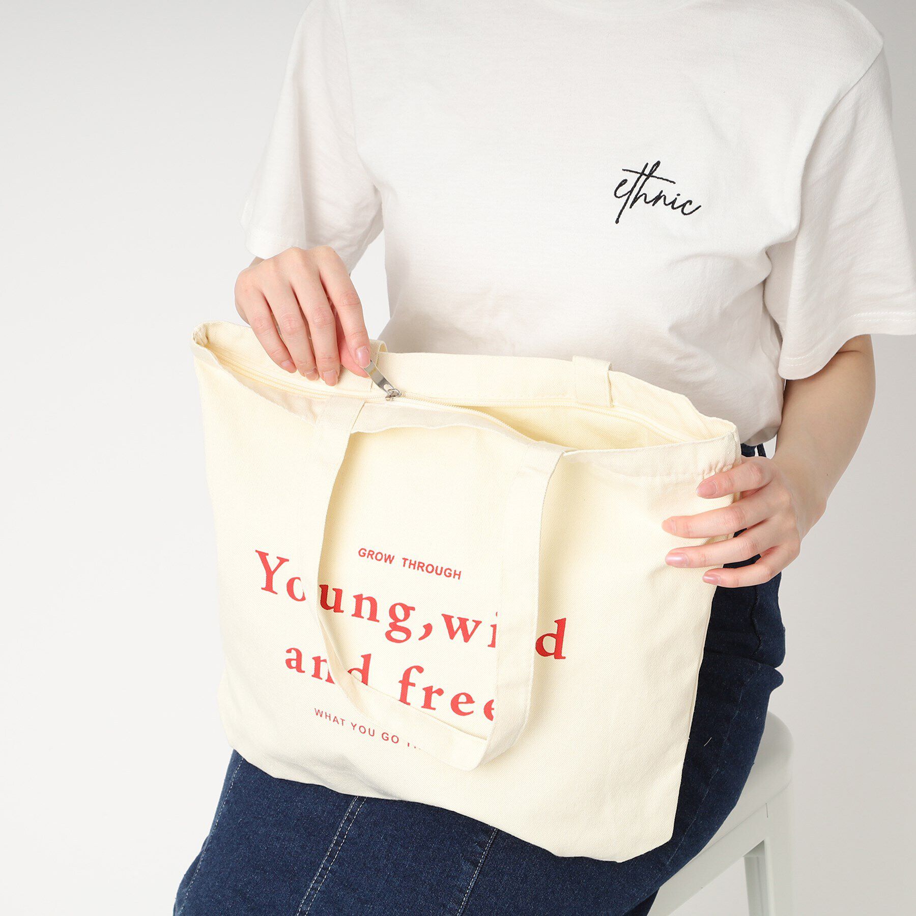 Ober Tashe「プチプラロゴトートバッグ」|トートバッグ|