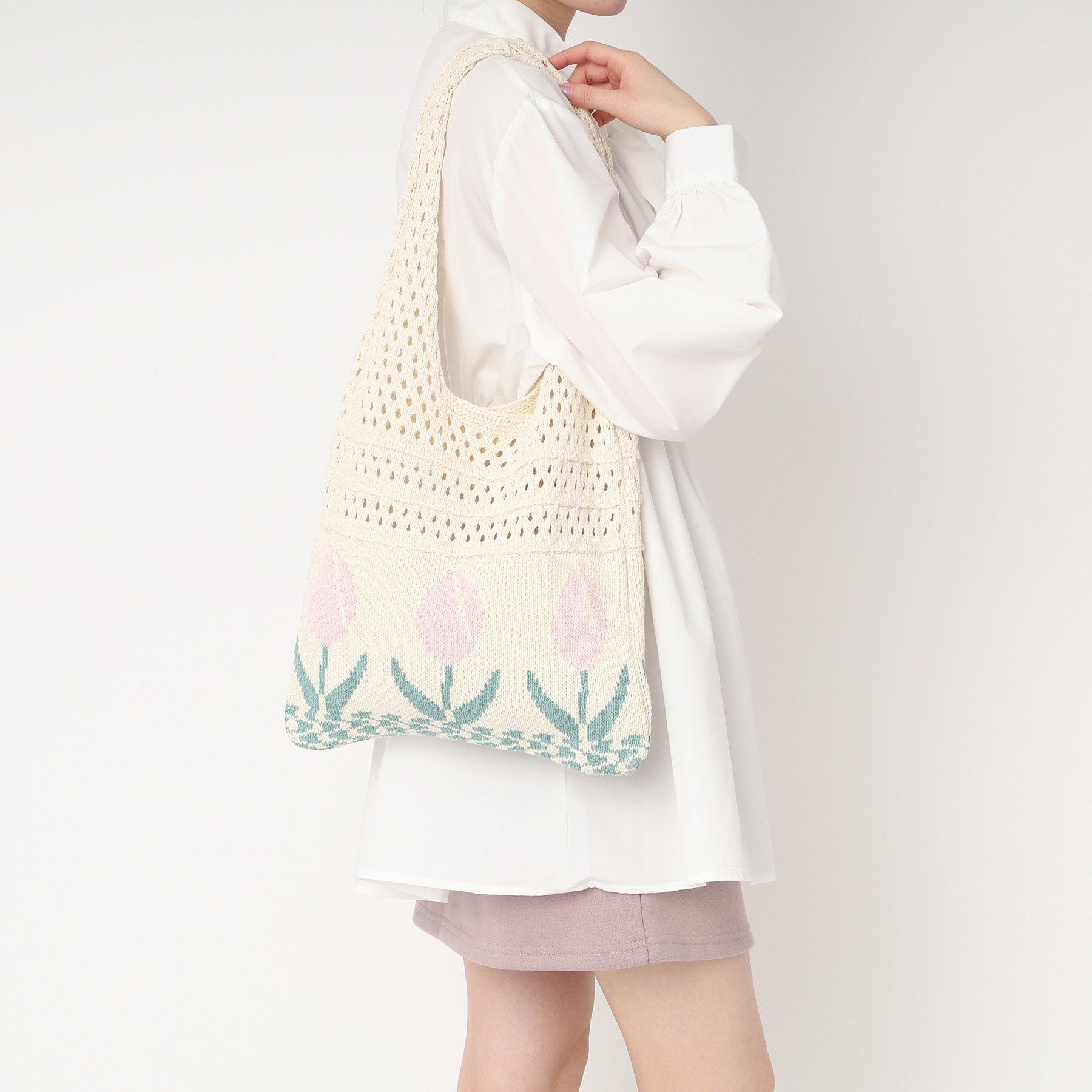 Ober Tashe「チューリップニットバッグ」|トートバッグ|