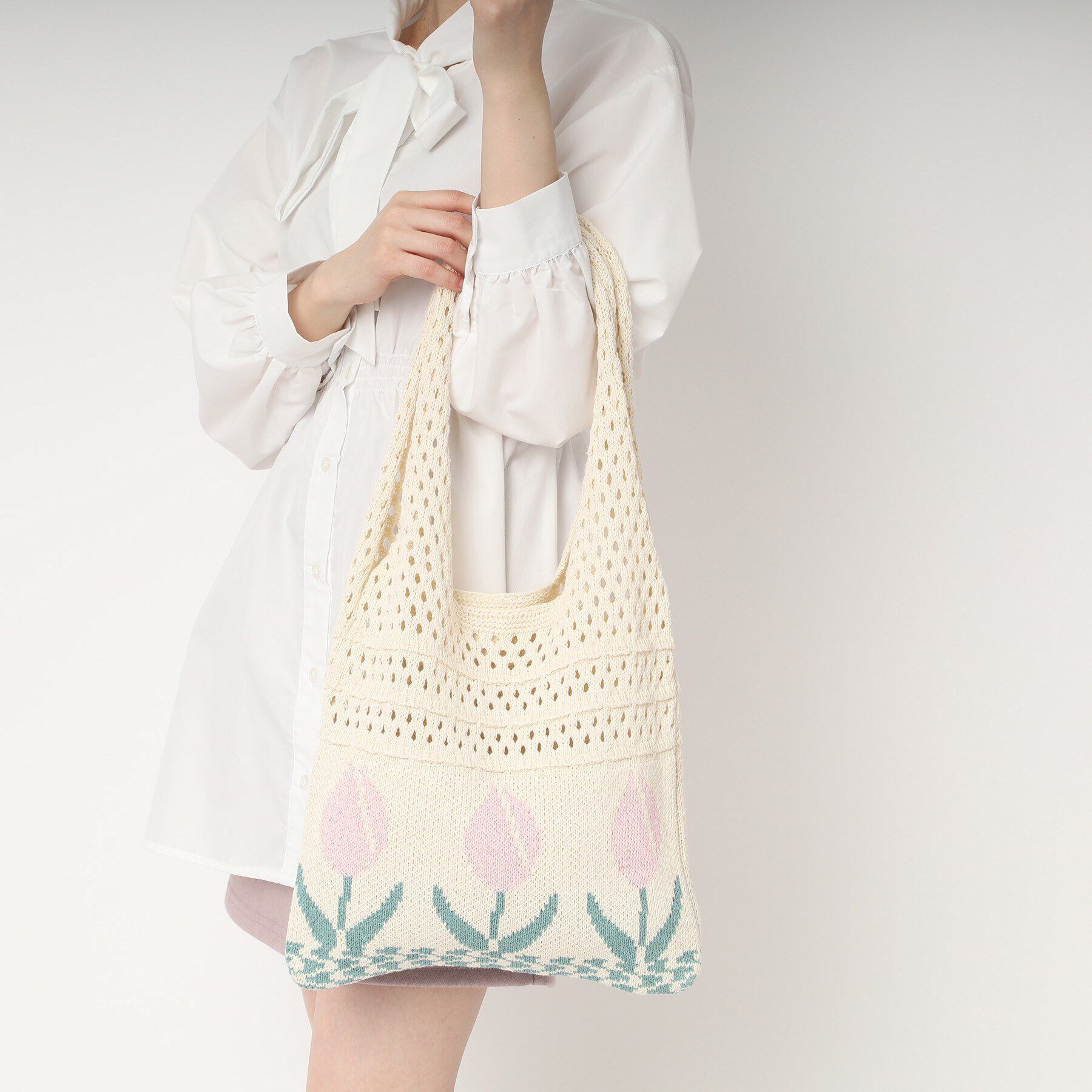 Ober Tashe「チューリップニットバッグ」|トートバッグ|