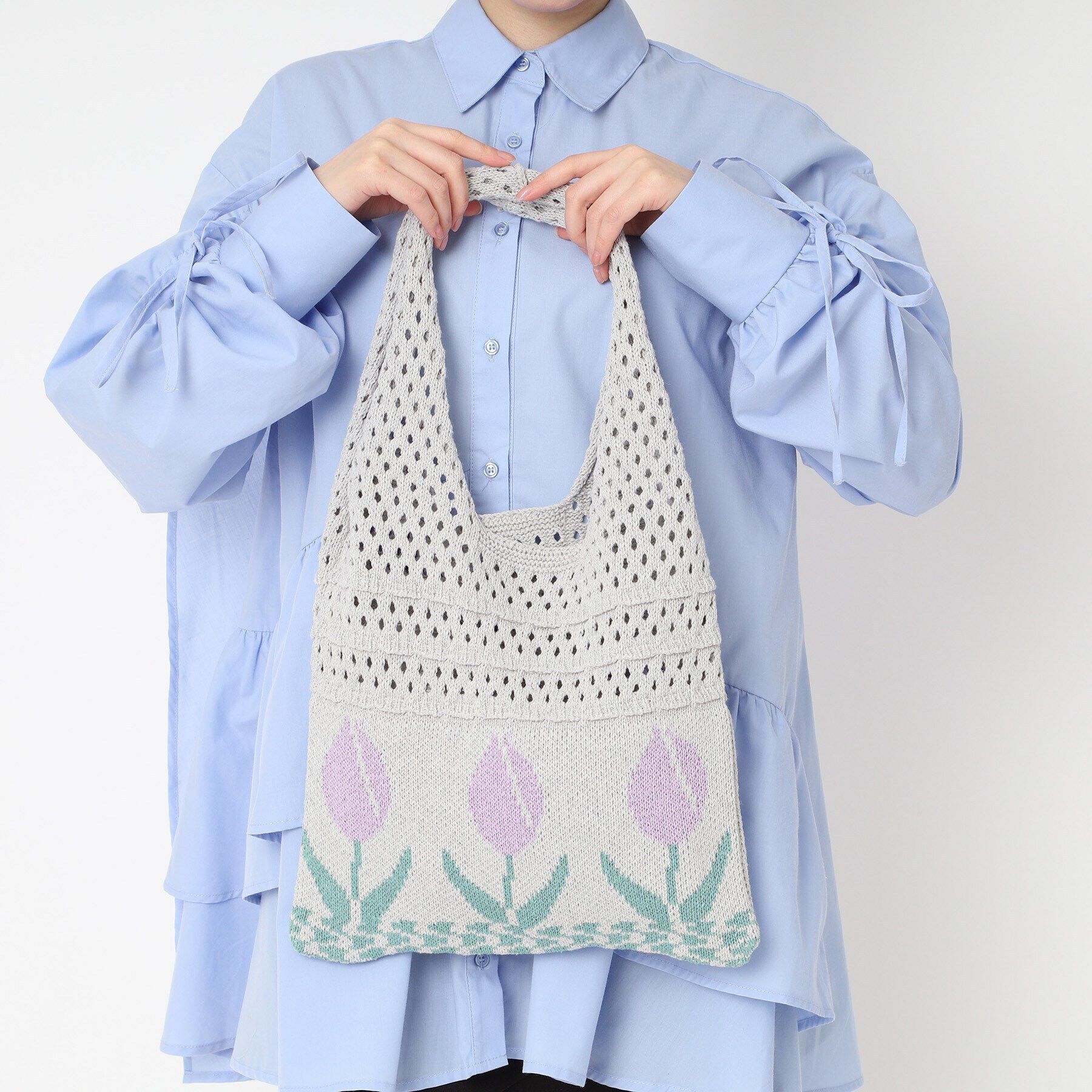 Ober Tashe「チューリップニットバッグ」|トートバッグ|