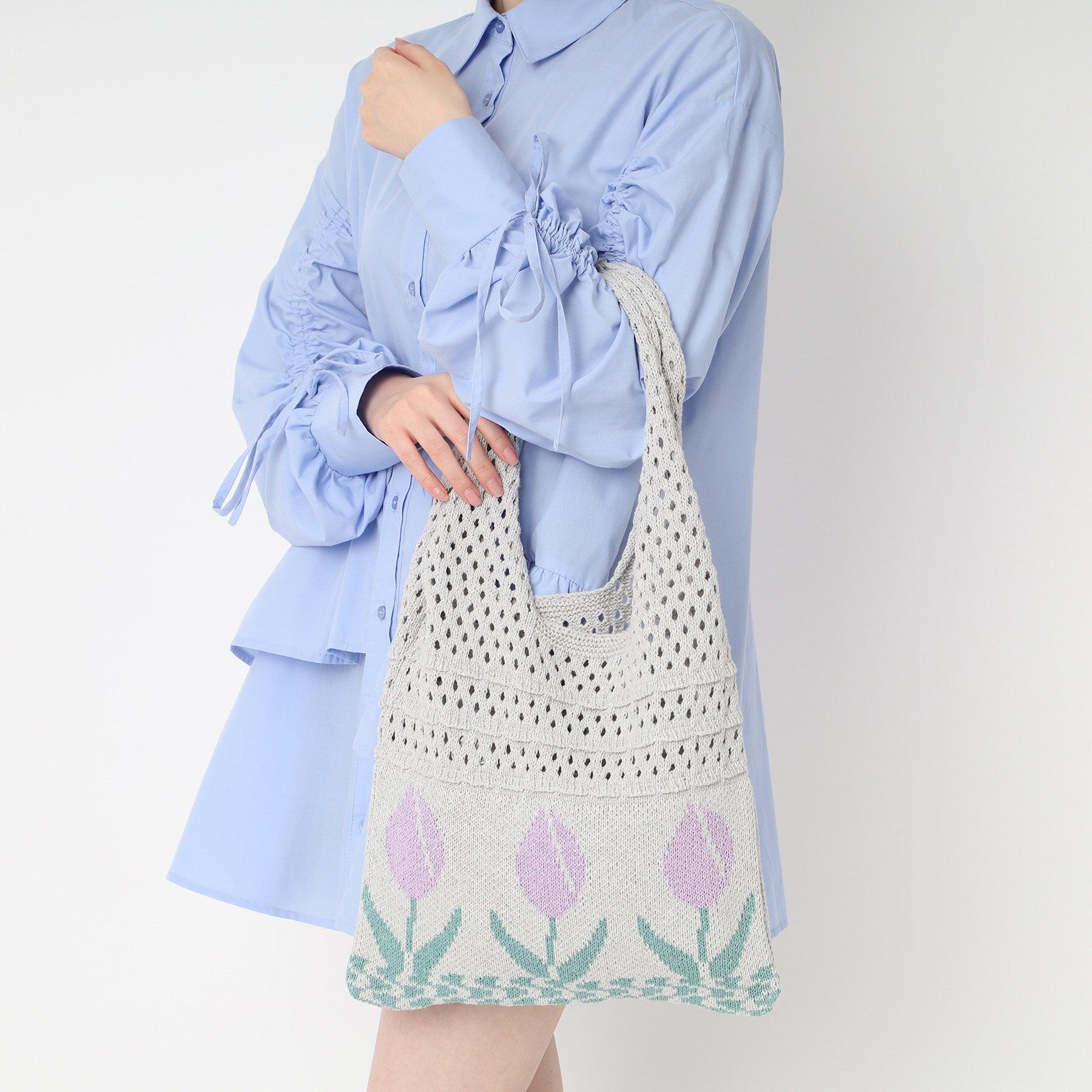 Ober Tashe「チューリップニットバッグ」|トートバッグ|