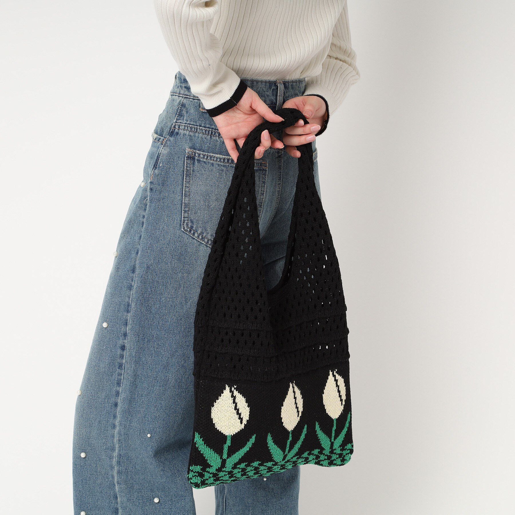 Ober Tashe「チューリップニットバッグ」|トートバッグ|