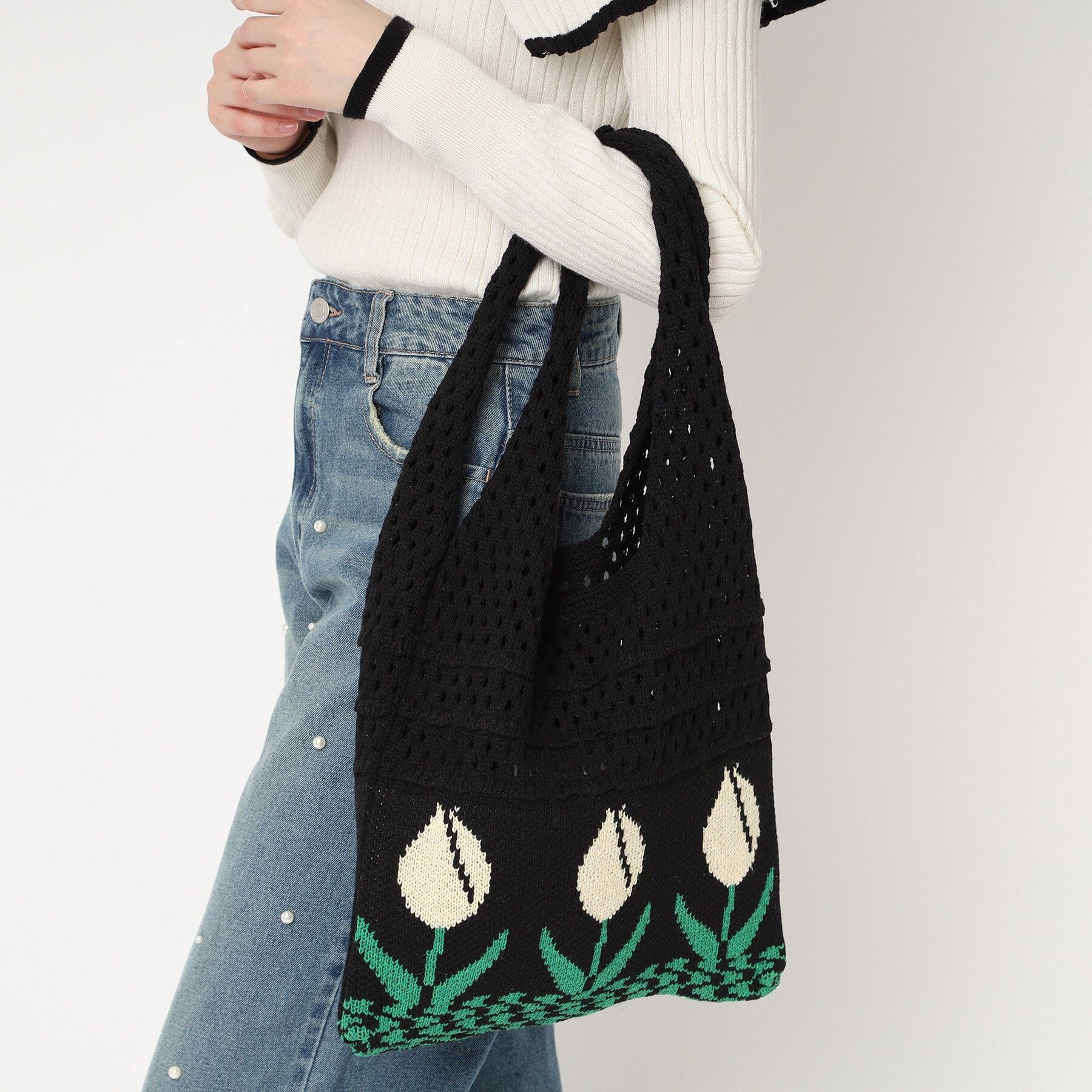 Ober Tashe「チューリップニットバッグ」|トートバッグ|