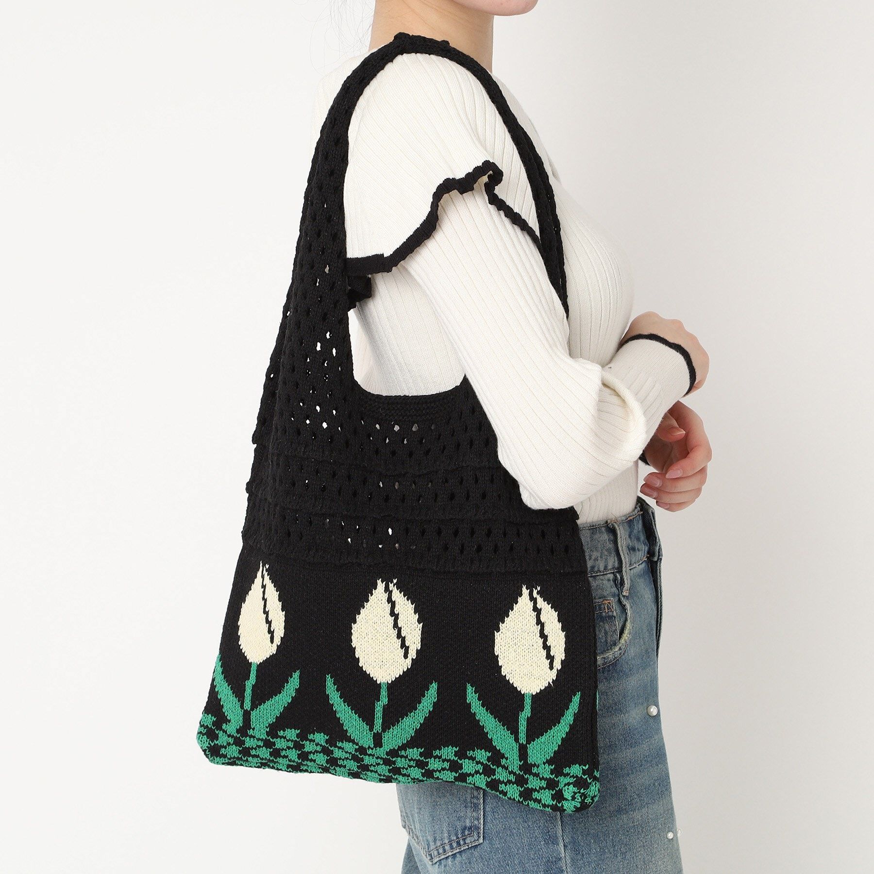 Ober Tashe「チューリップニットバッグ」|トートバッグ|