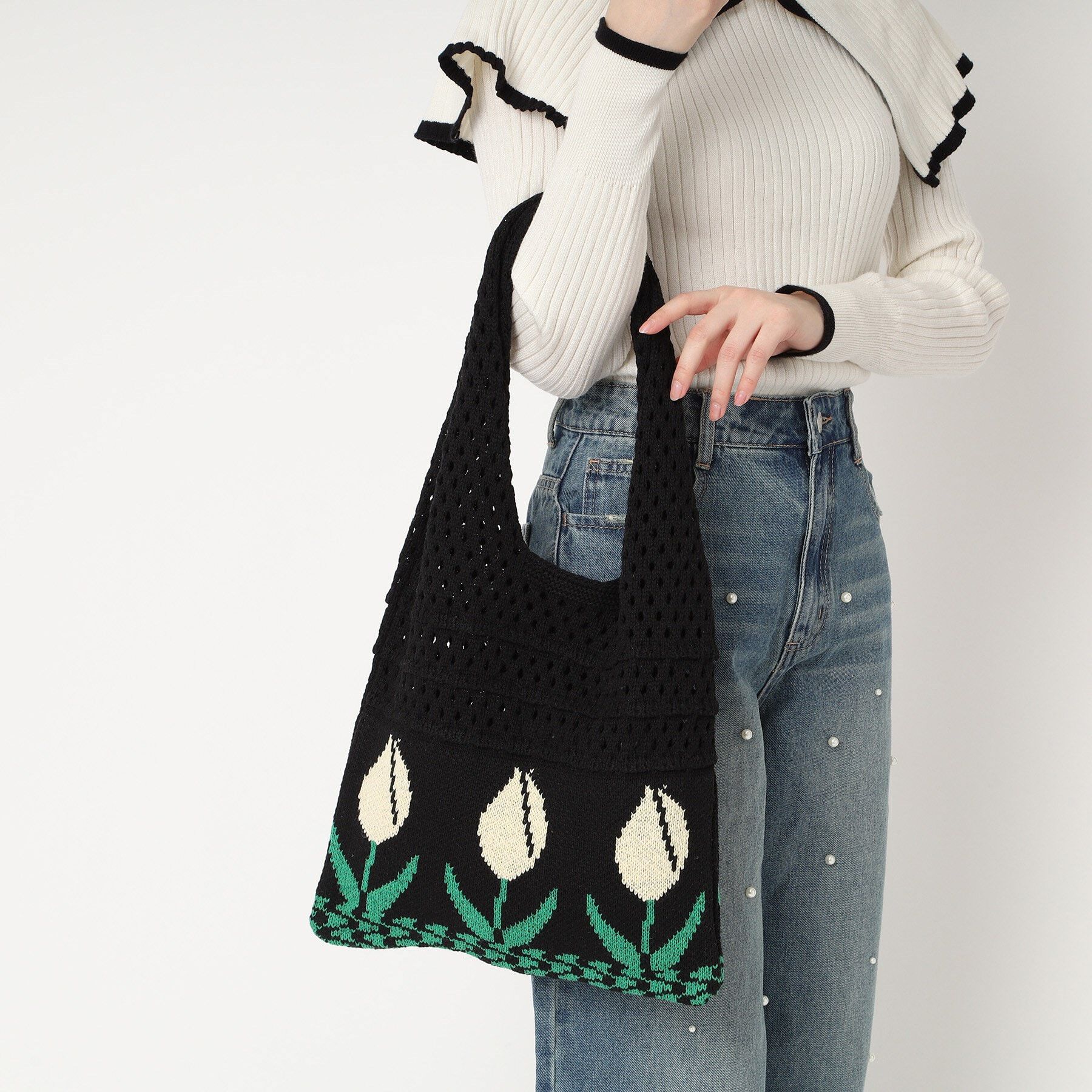 Ober Tashe「チューリップニットバッグ」|トートバッグ|