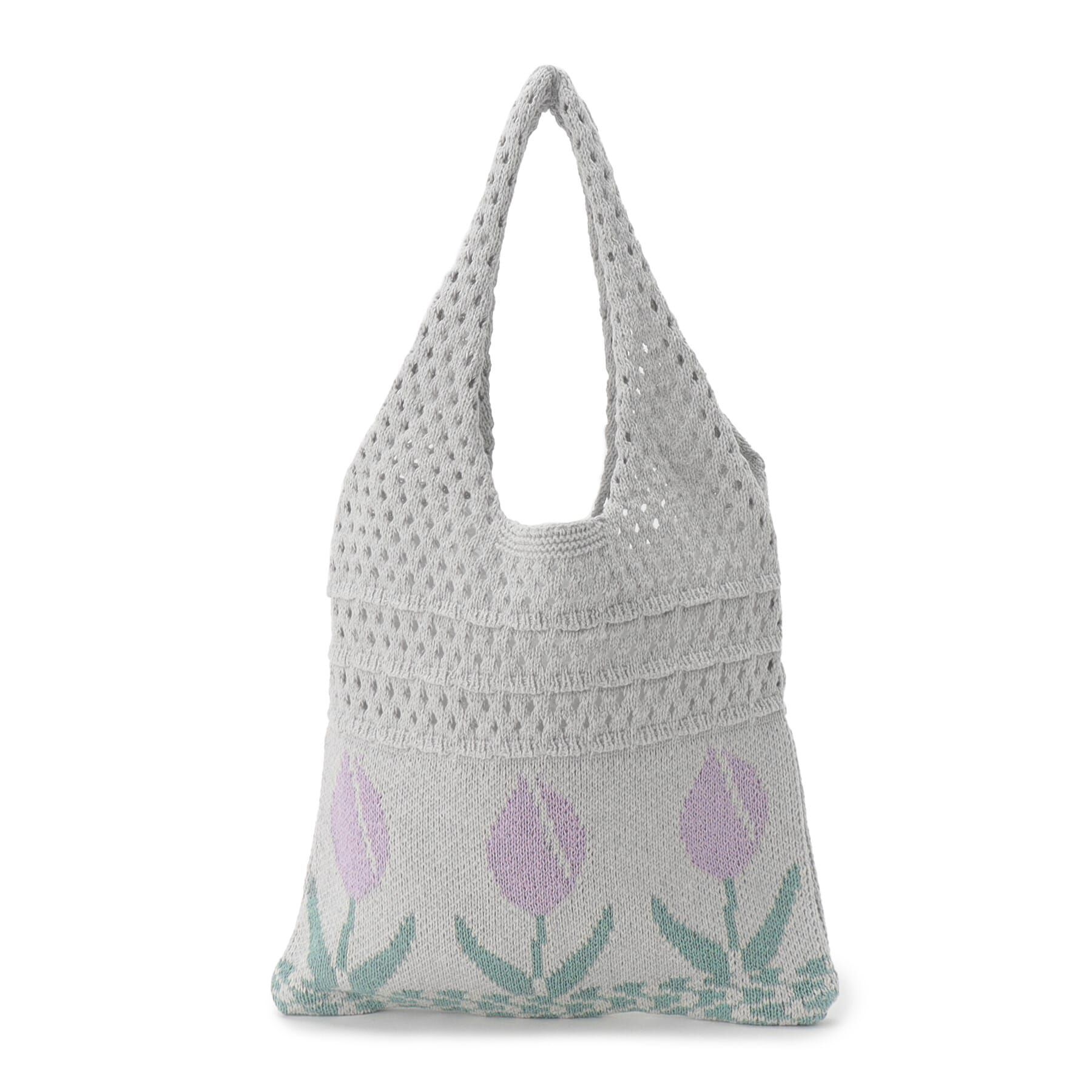 Ober Tashe「チューリップニットバッグ」|トートバッグ|ｸﾞﾚｰ(012)