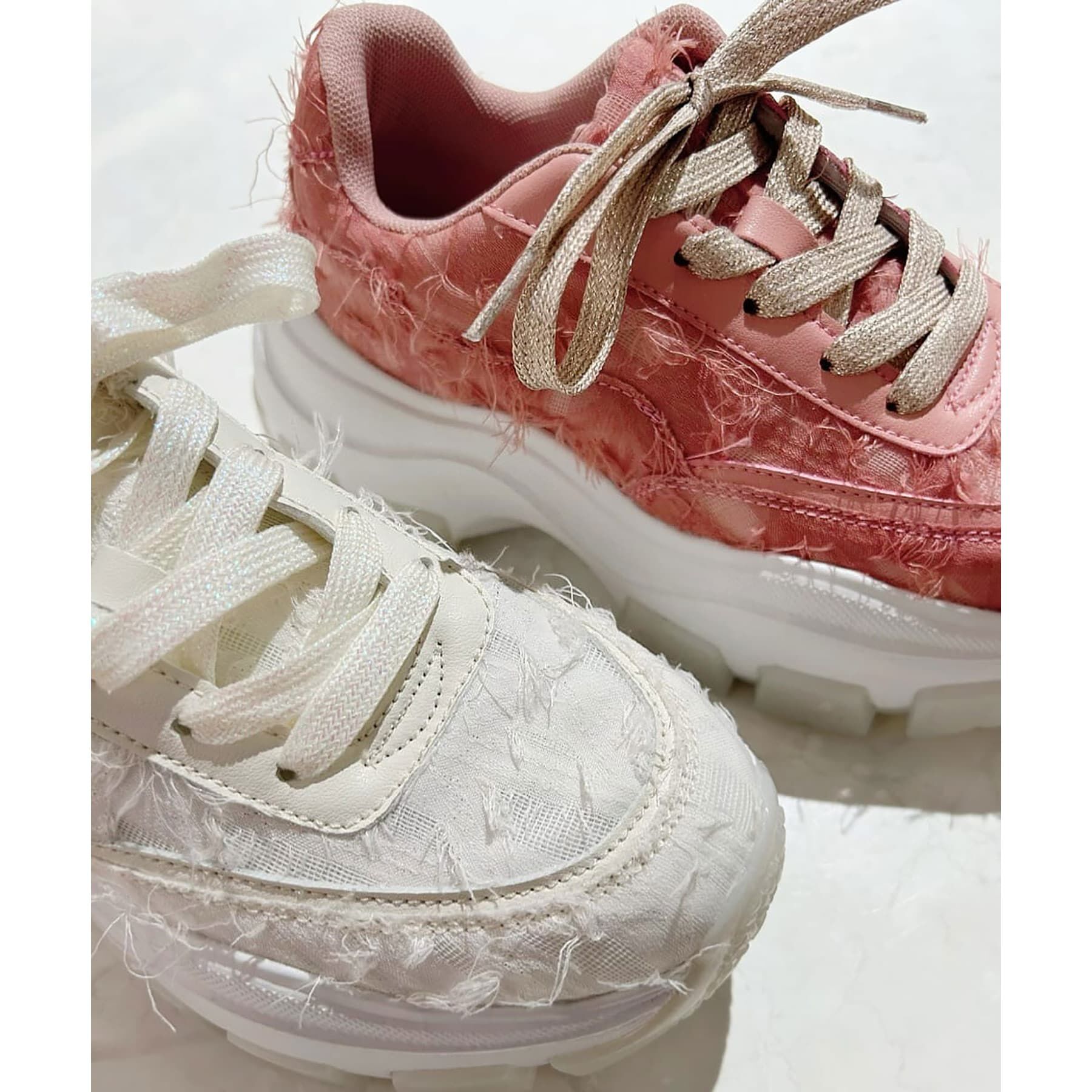 ESPERANZA「ふわふわクッションフリンジスニーカー 24SS」|スニーカー|