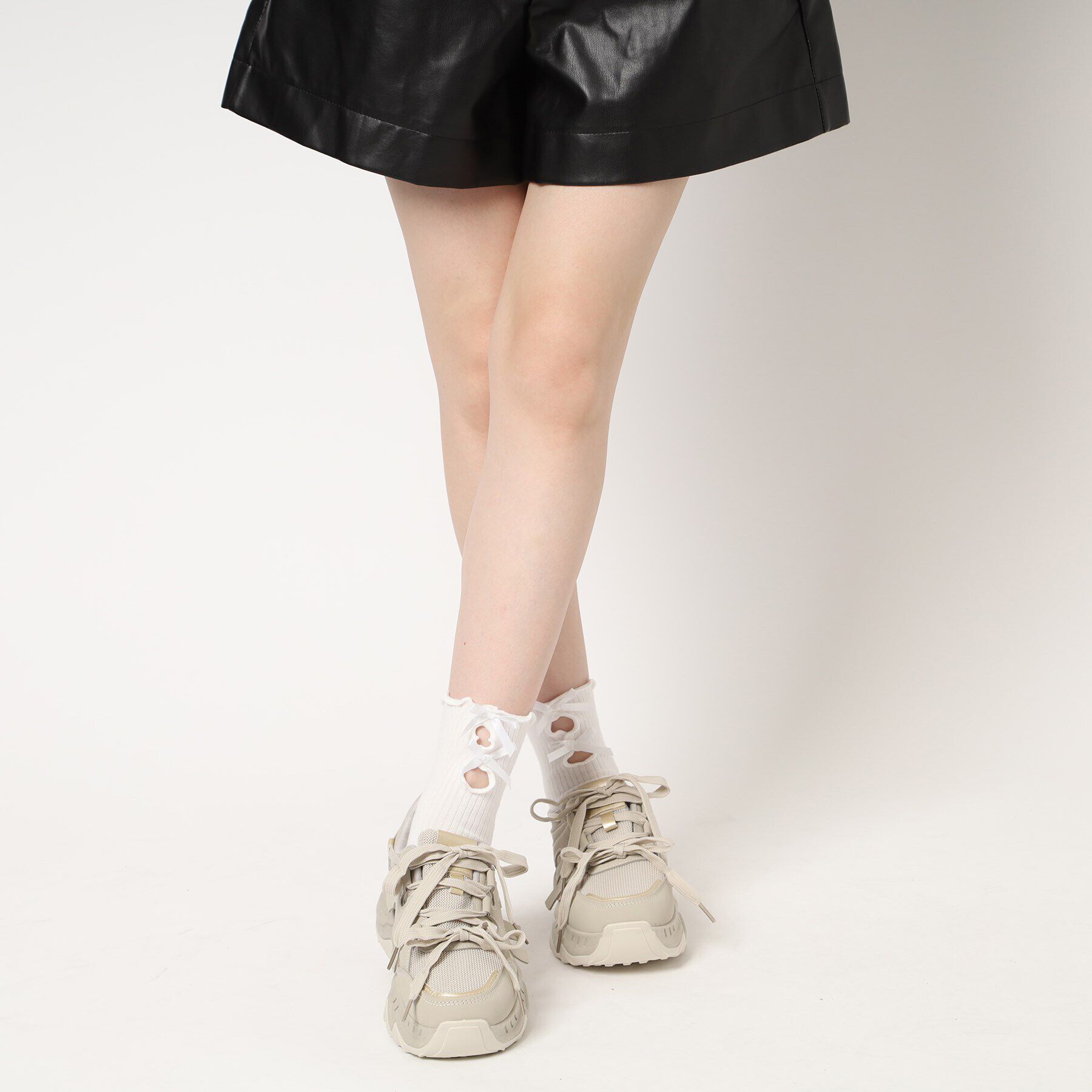 csT&P「韓国ファッションダブルリボンスニーカー」|スニーカー|