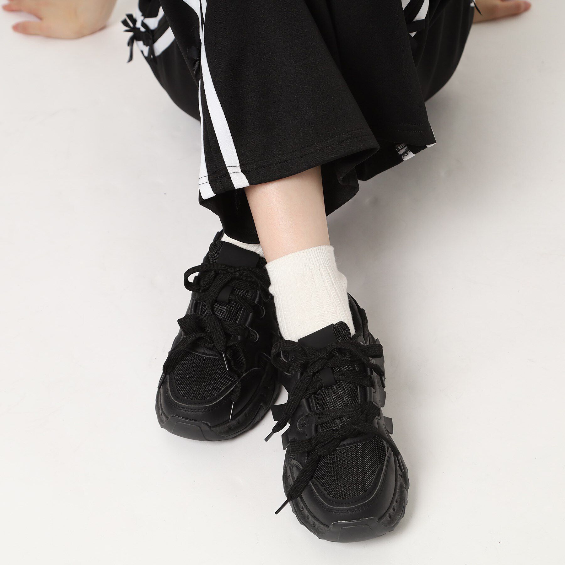 csT&P「韓国ファッションダブルリボンスニーカー」|スニーカー|