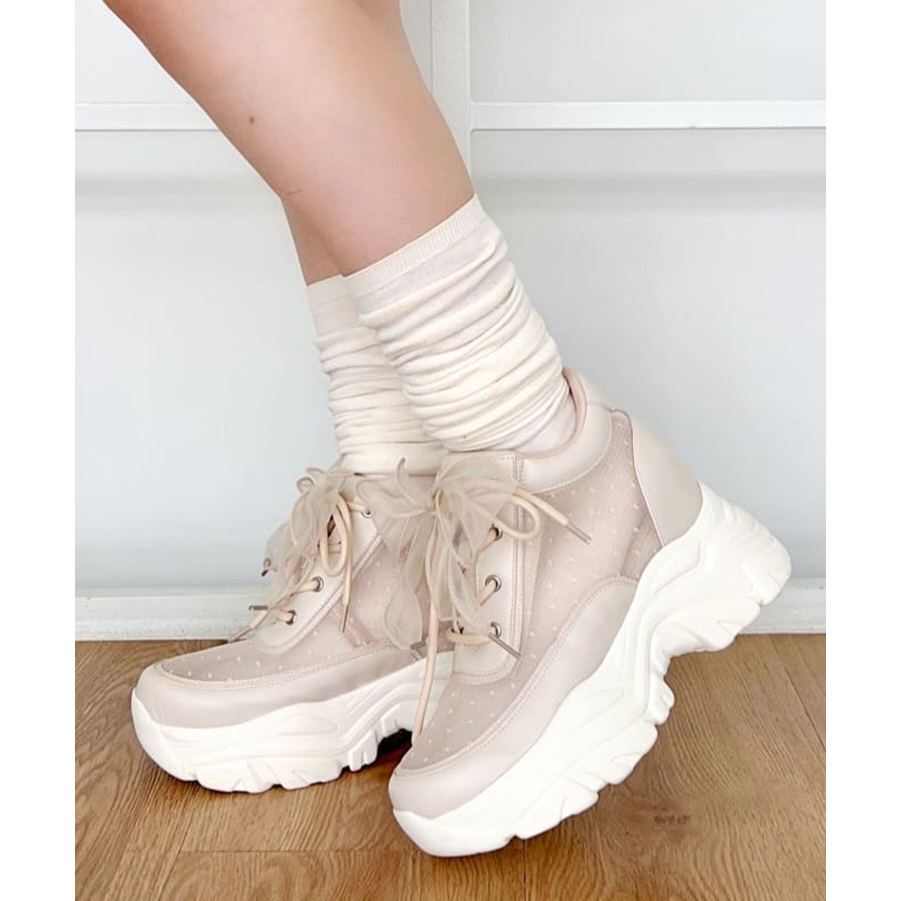 ESPERANZA「きゅんフィットインソールチュールリボンスニーカー」|スニーカー|