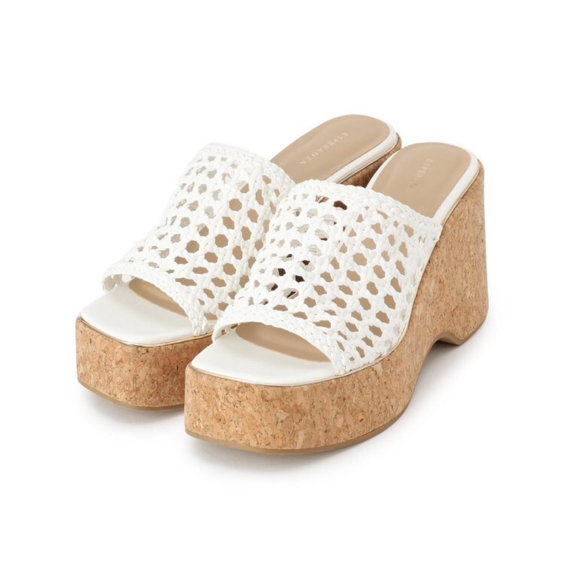 ESPERANZA「マクラメ編みウェッジミュール」|サンダル|