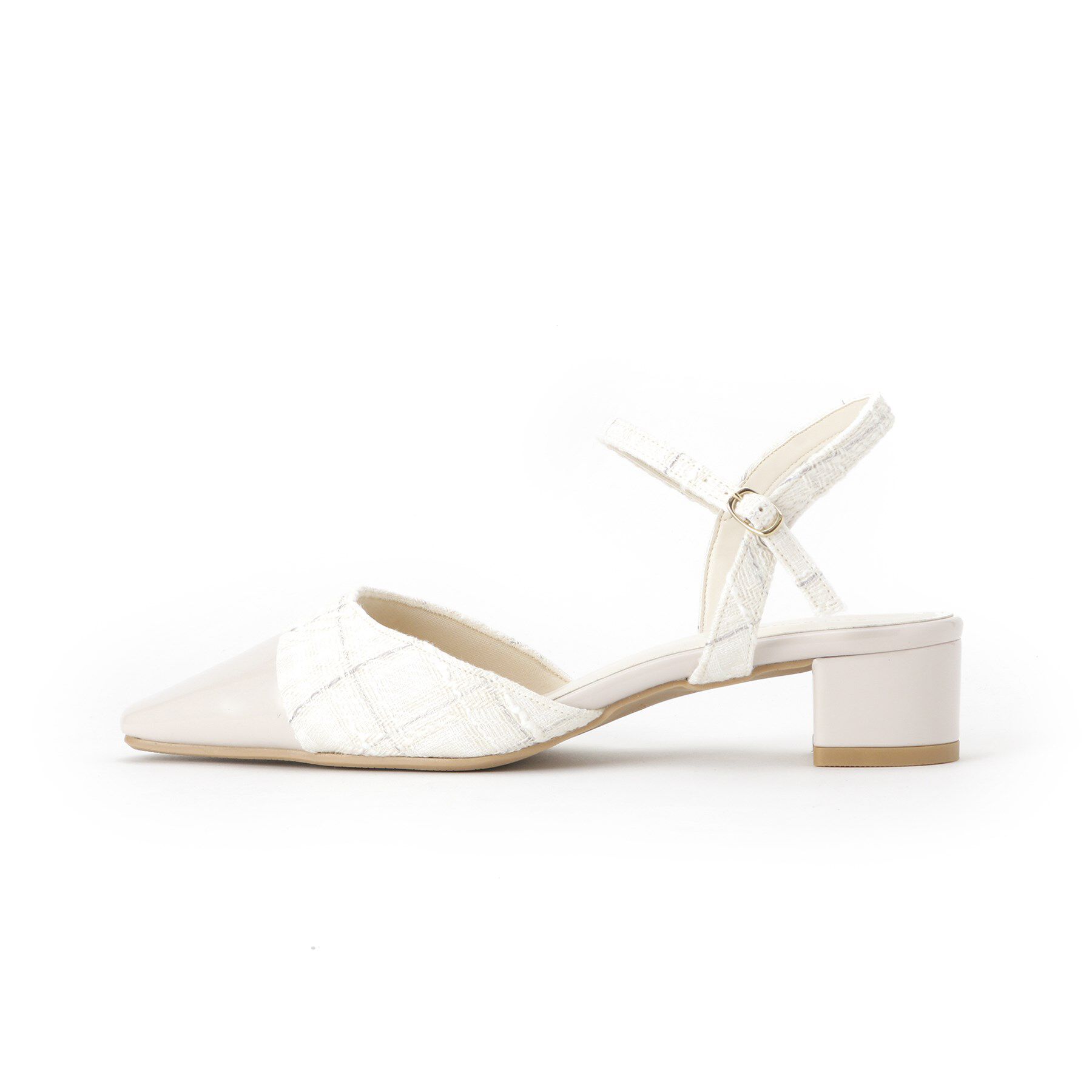 ESPERANZA「エナメル&times;ツイードストラップパンプス」|サンダル|