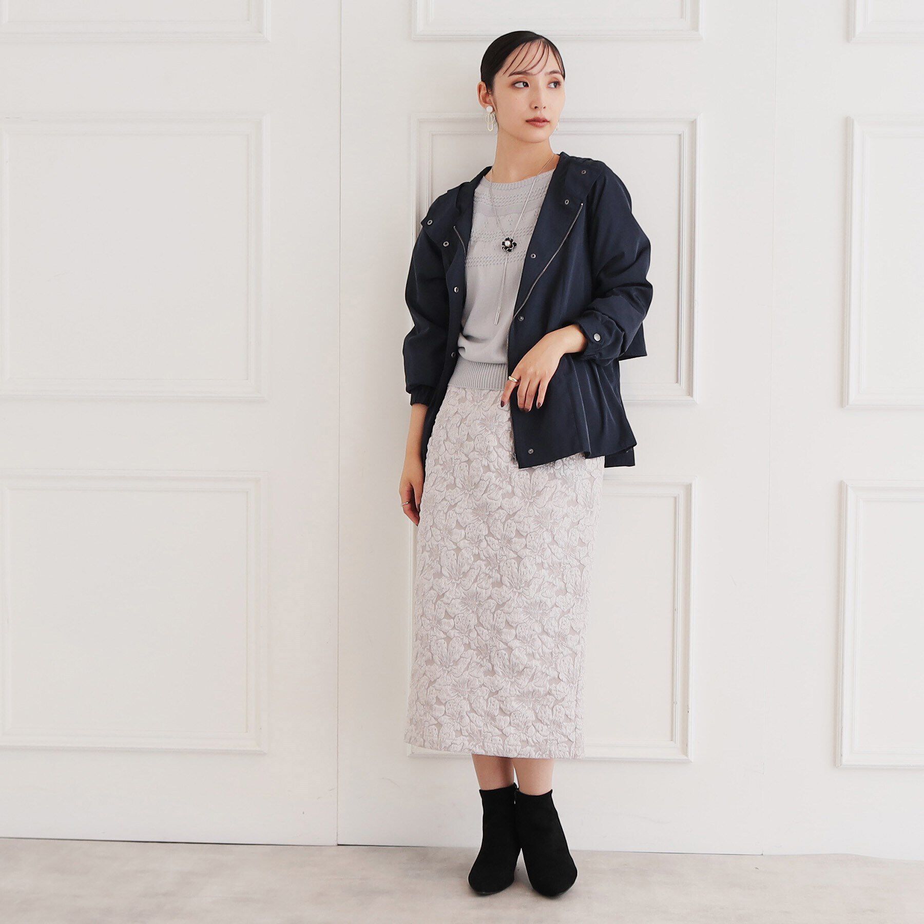 SunaUna「【秋の軽羽織り／バックティアード】フードコート」|ブルゾン・スタジャン|