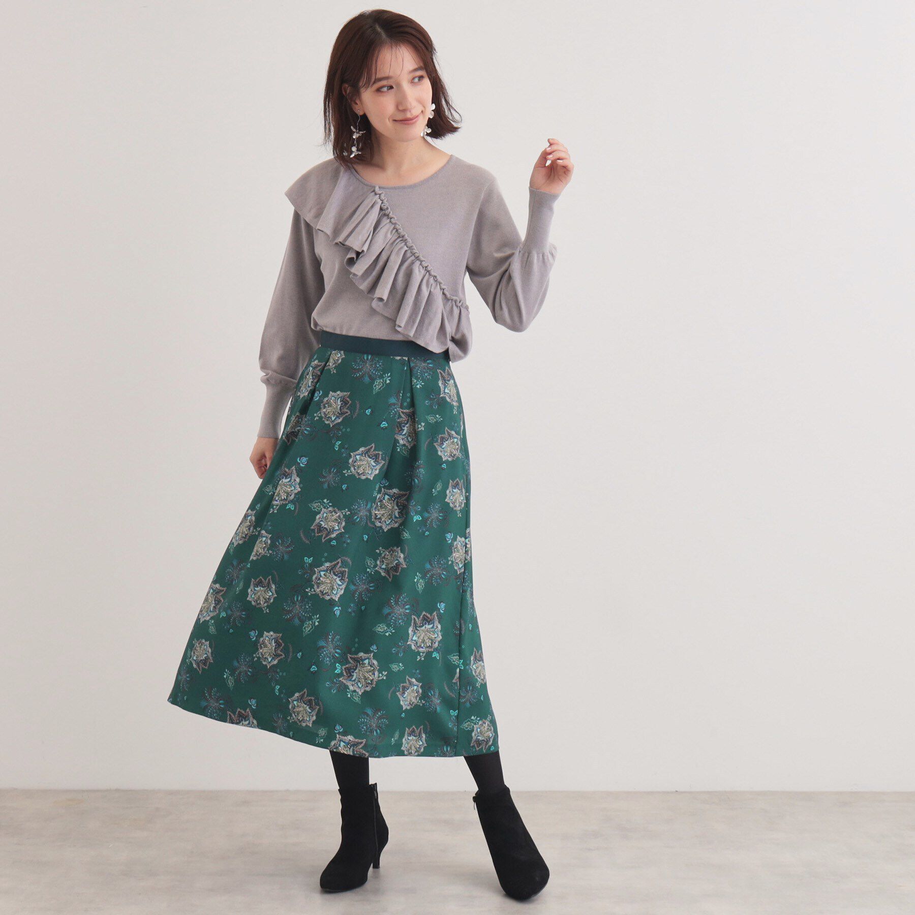 SunaUna「【＆yours project／オリエンタルプリント】フレアスカート」|スカート|