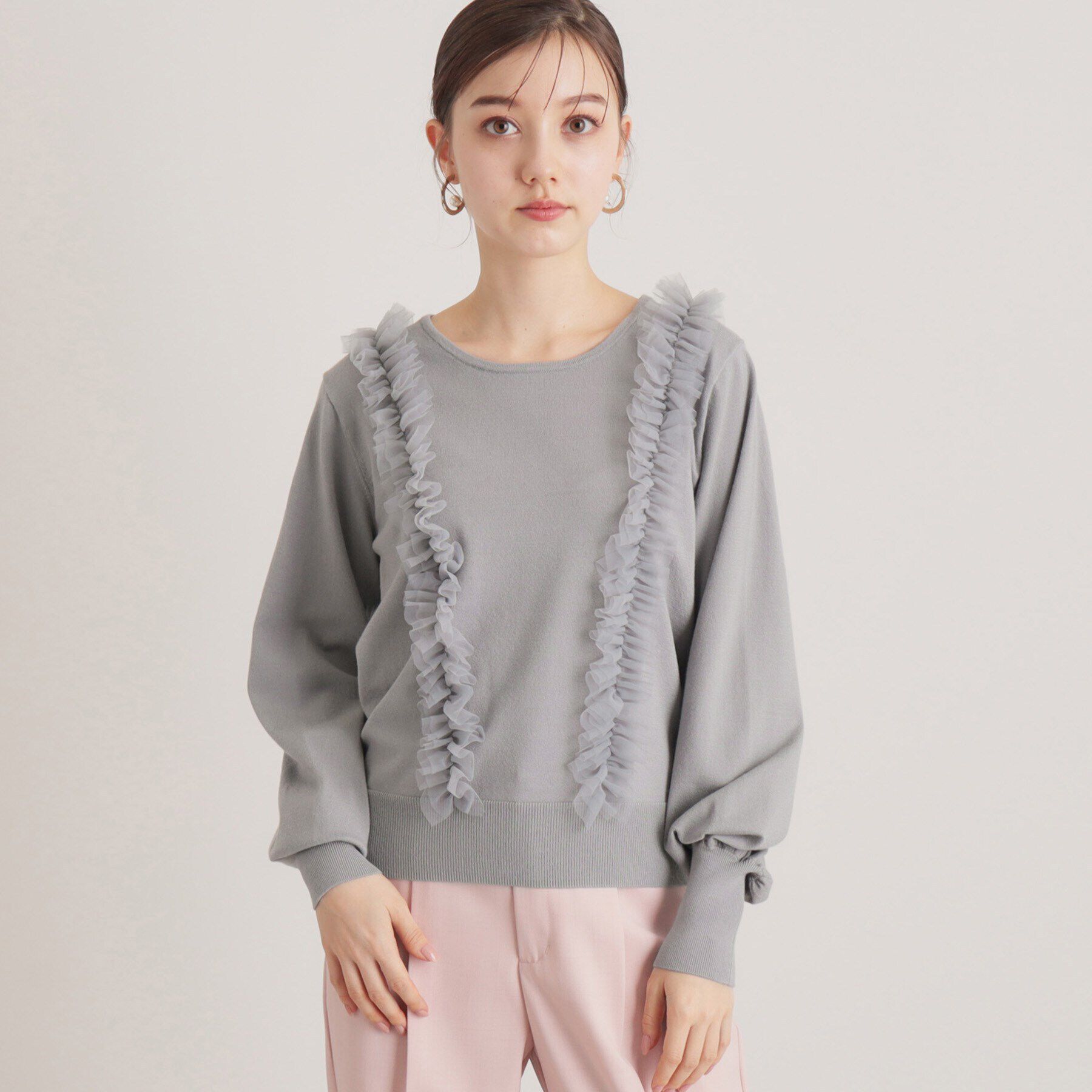 SunaUna「【トレンド/大人フェミニン】前後チュールニット」|ニット・セーター|