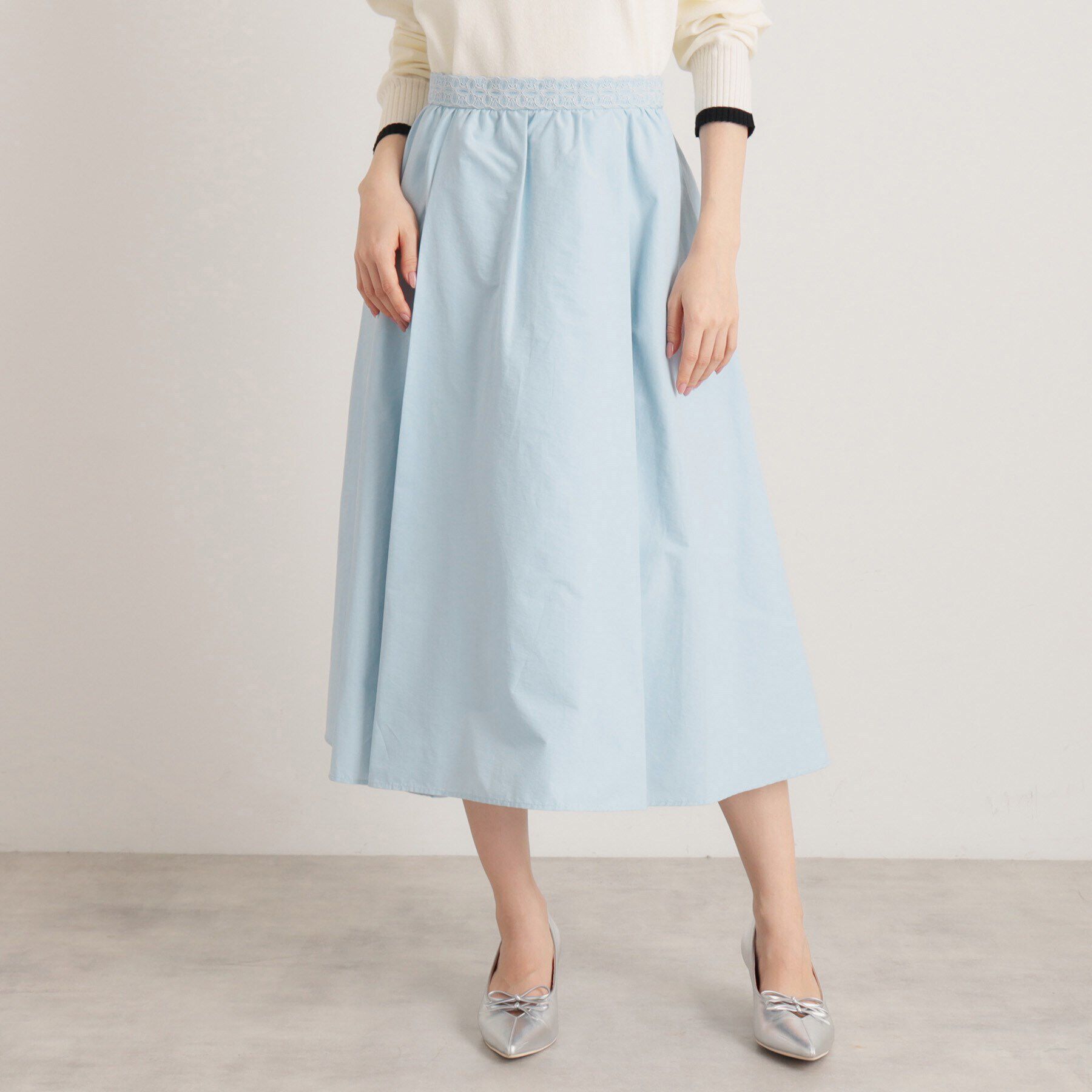 SunaUna「【定番シルエット／春カラー】タフタフレアスカート」|スカート|