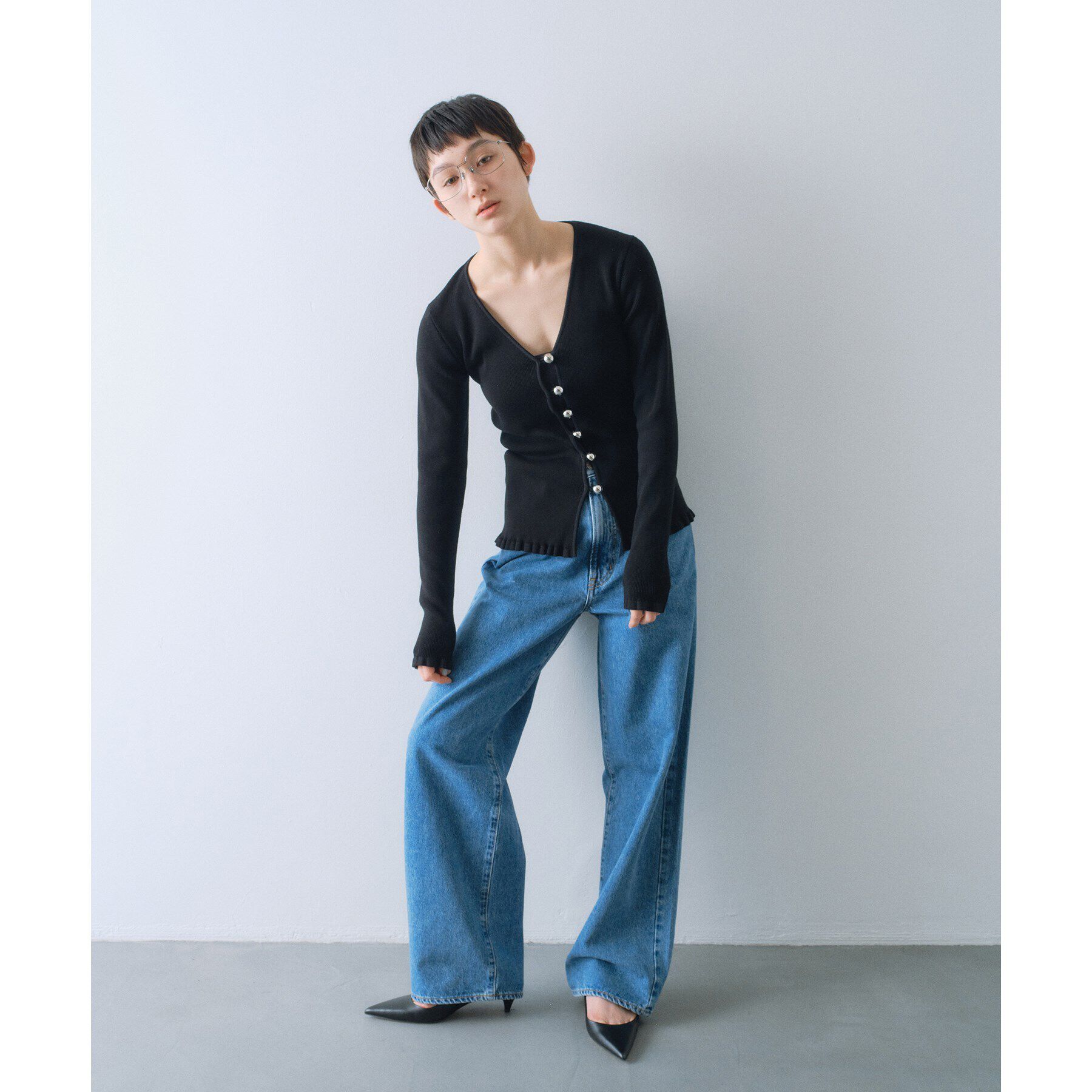 CODE A「metal buttons knit cardigan」|カーディガン|