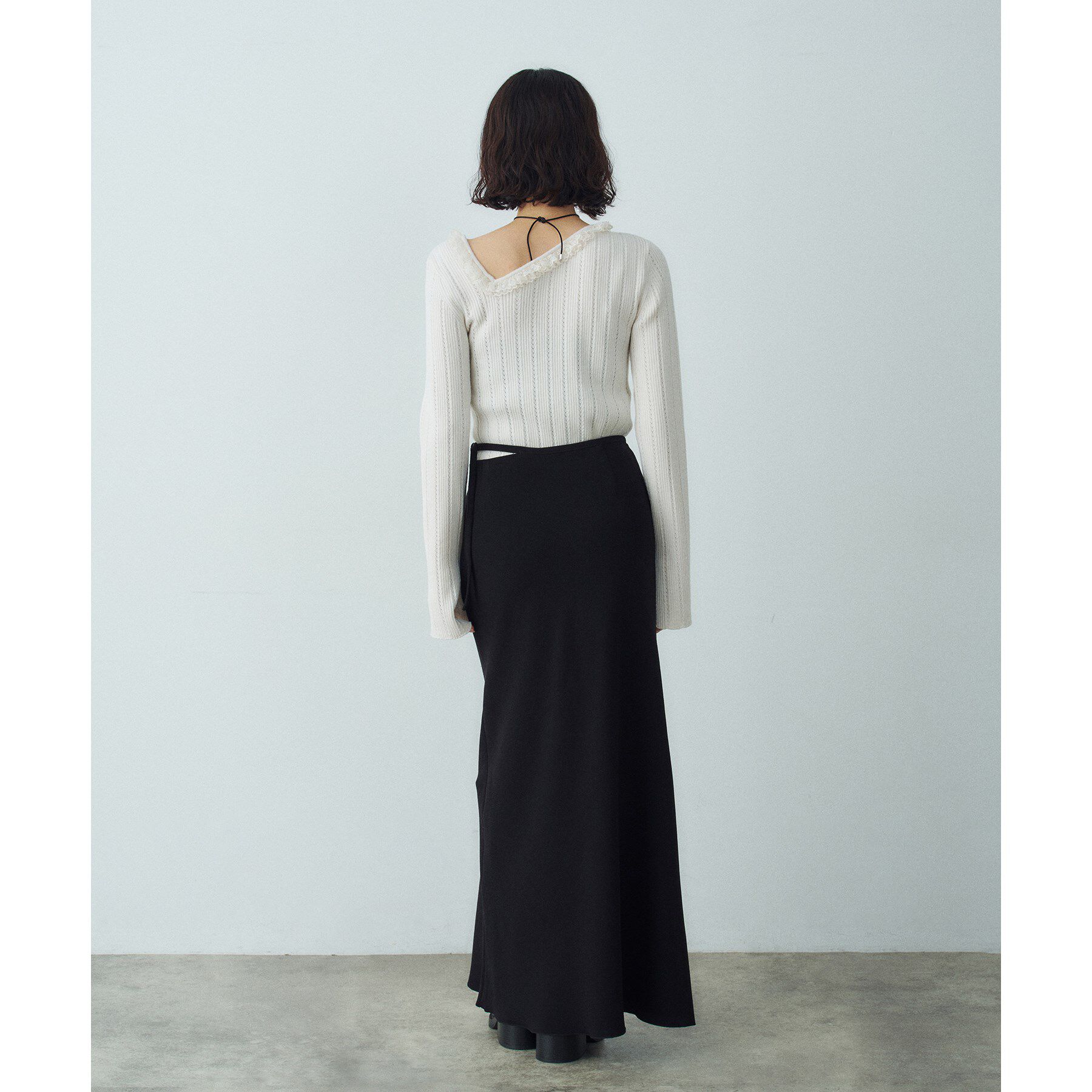 CODE A「lace frill asymmetric knit」|ニット・セーター|