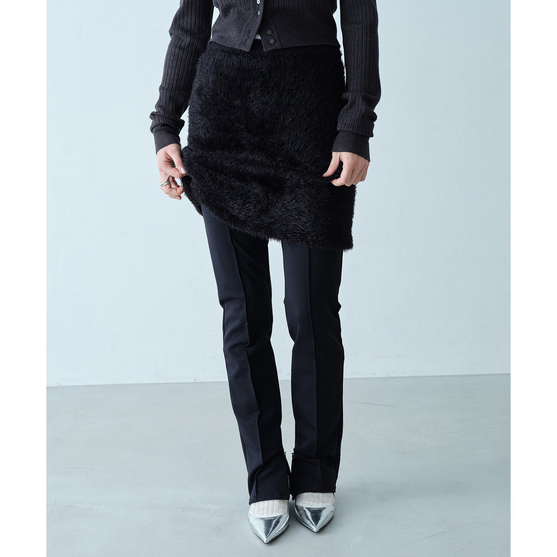 CODE A「zip leggings pants」|その他|ブラック(019)