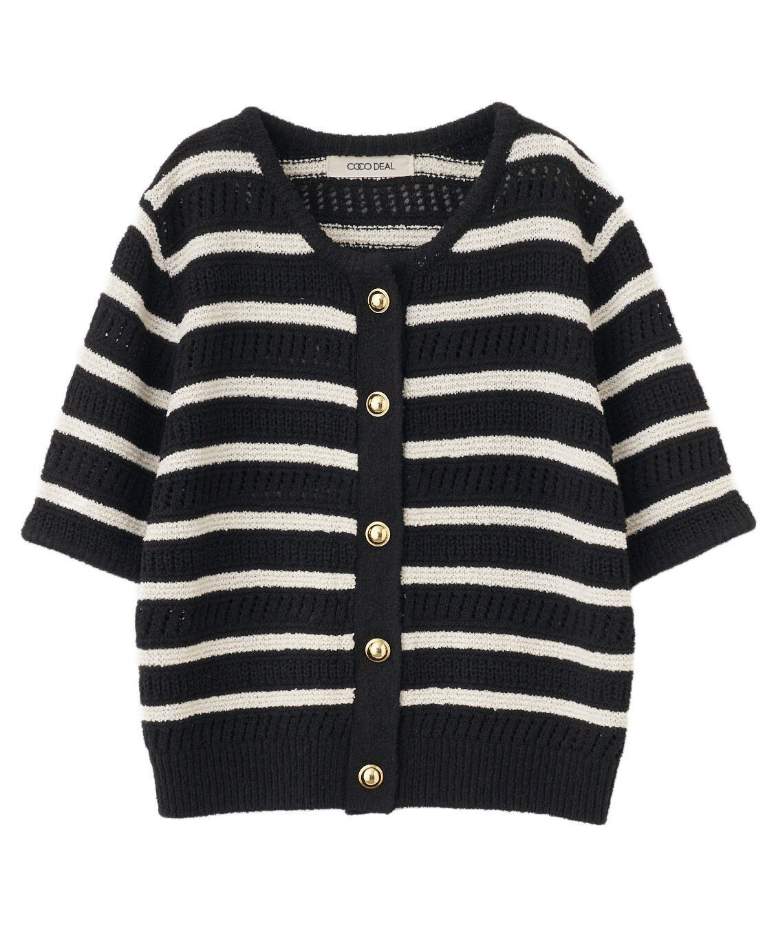 COCO DEAL「ボーダーニットカーディガン」|ニット・セーター|