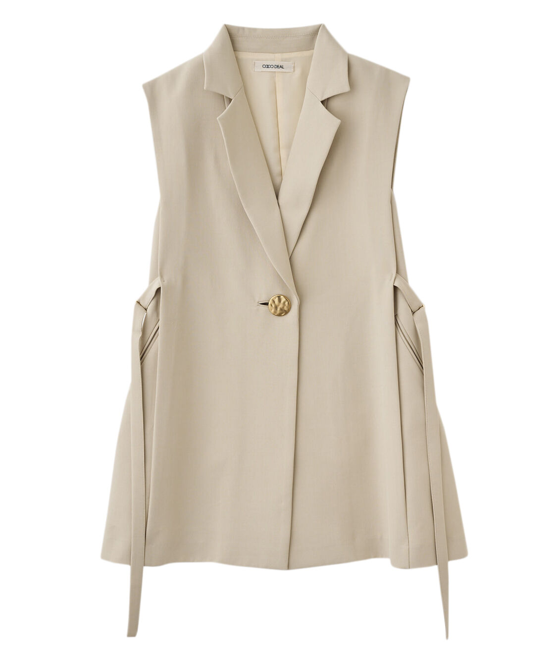 COCO DEAL「デザインボタンサイドリボンジレ」|ベスト・ジレ|