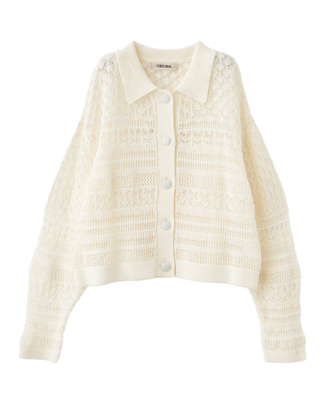 COCO DEAL「レース編みニットシャツ」|シャツ・ブラウス|