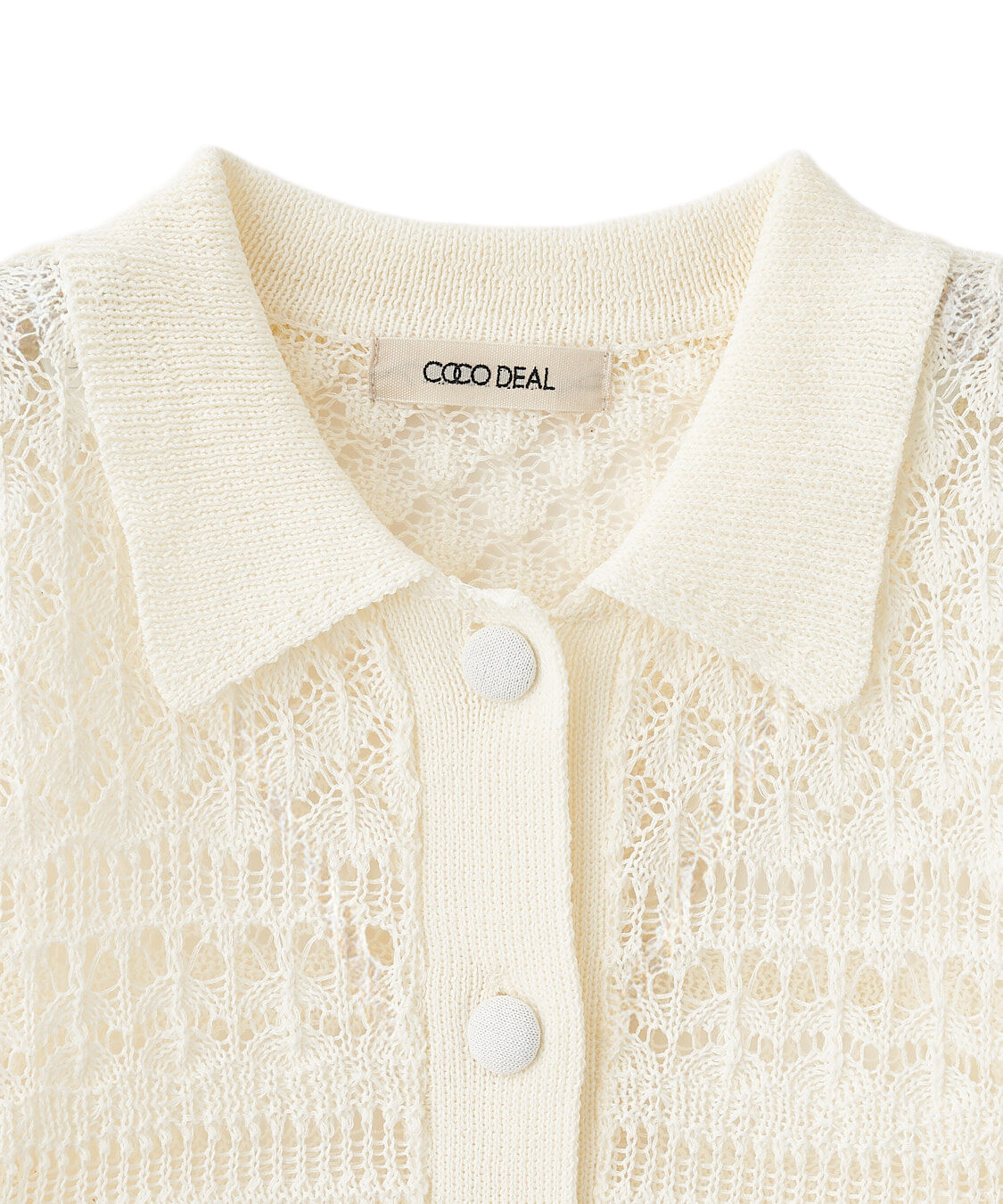 COCO DEAL「レース編みニットシャツ」|シャツ・ブラウス|