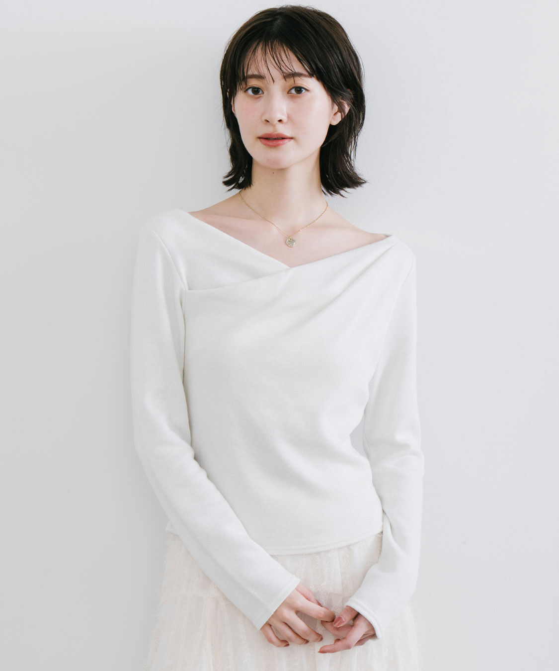 COCO DEAL「アシメネックオフショルダーカットソー」|Tシャツ・カットソー|